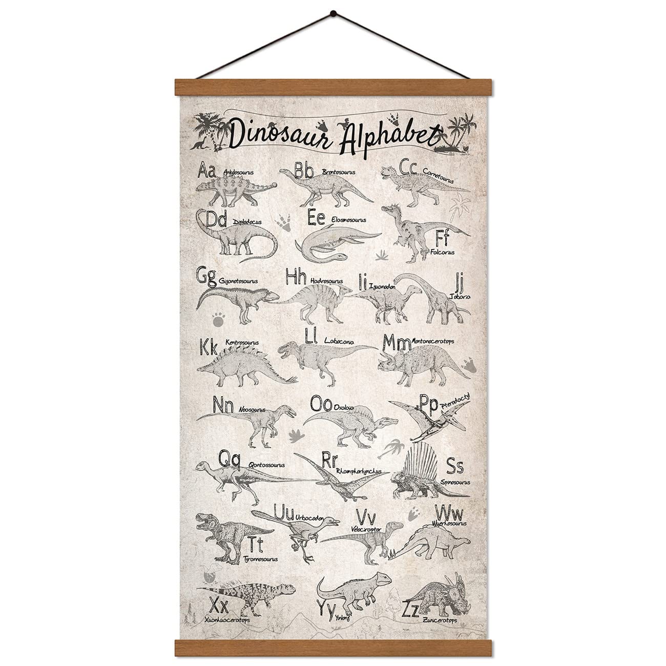 Fuxao Universe Outer Space Alphabet Poster Animal Dinosaur Wall Art Decor With Frame Kid Educational Chart Canvas Classroom Sola