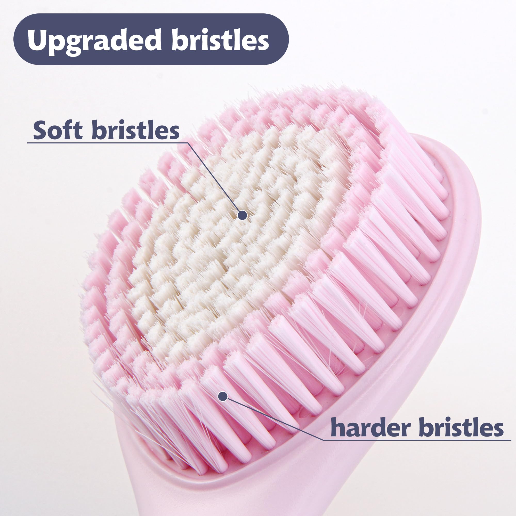 Bedelite Back Bath Brush Long Handle For Shower Of 2 - Soft Shower Brush For Men  Women,Back Brush Scrubber - 164 Long Skin Exfo