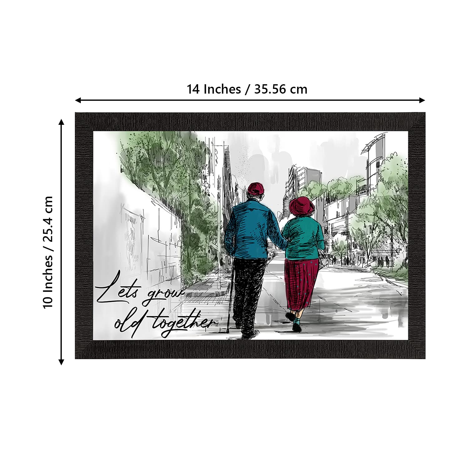 eCraftIndia Lets Grow Old Together Love Theme Satin Matt Texture UV Art Painting