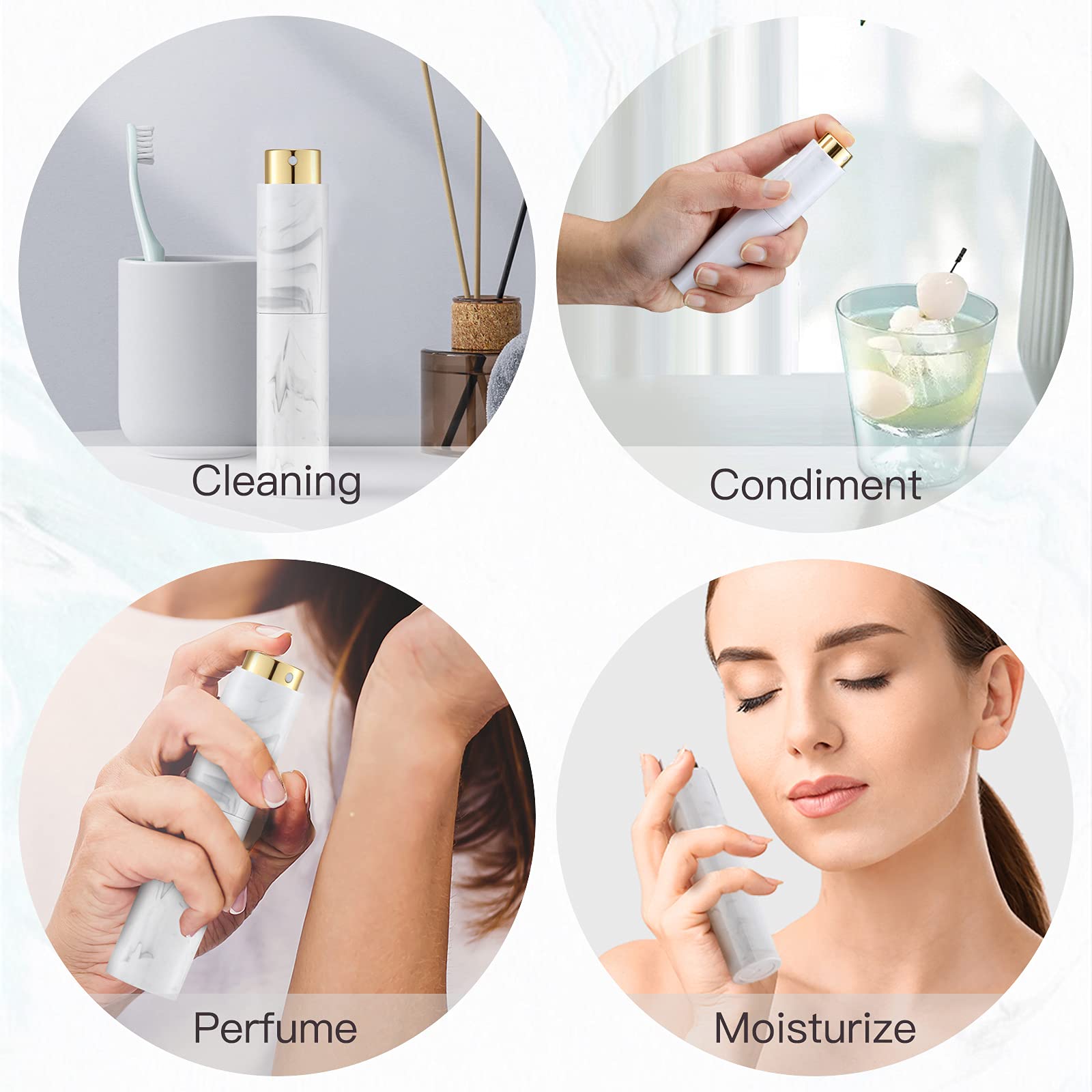 Tekson 10Ml Perfume Atomizer Travel (7 Pcs), Refillable Cologne Containers, Dispenser Spray Empty Bottle For Mini Sprayer Size