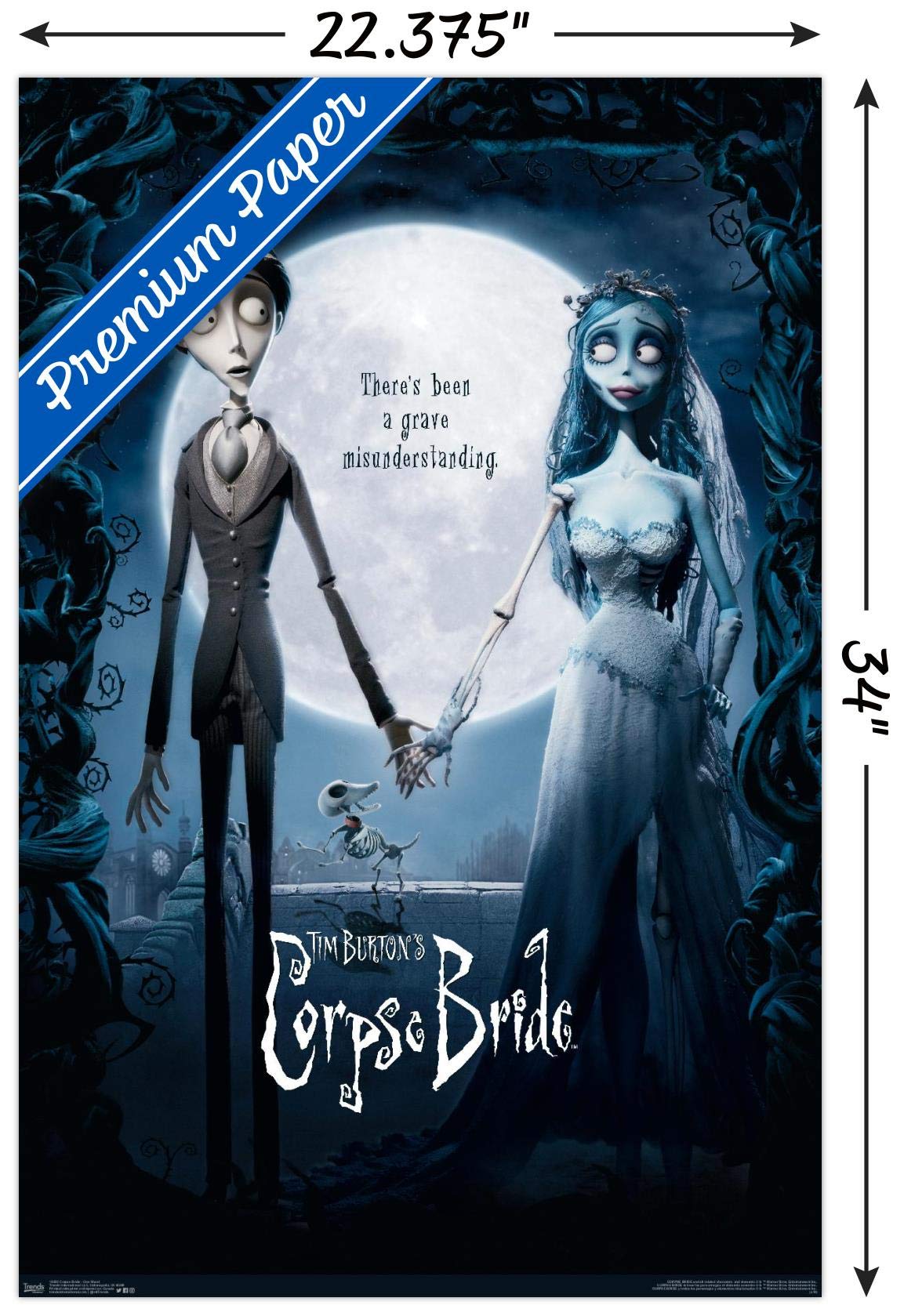 Trends International Tim Burton'S The Corpse Bride - One Sheet Wall Poster, 22.375'' X 34'', Premium Unframed Version