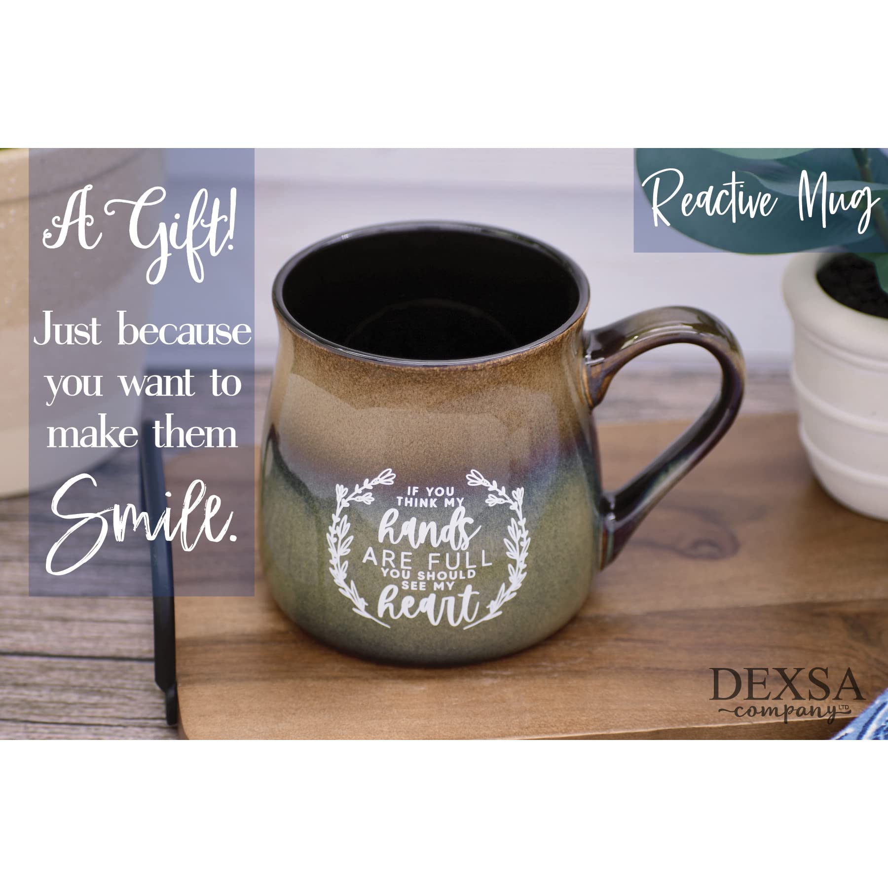 Ceramic Designer Coffee Mug | If You Think My Hands Are Full You Should See My Heart | Holds 16 Ounces | Dishwasher And Microwav