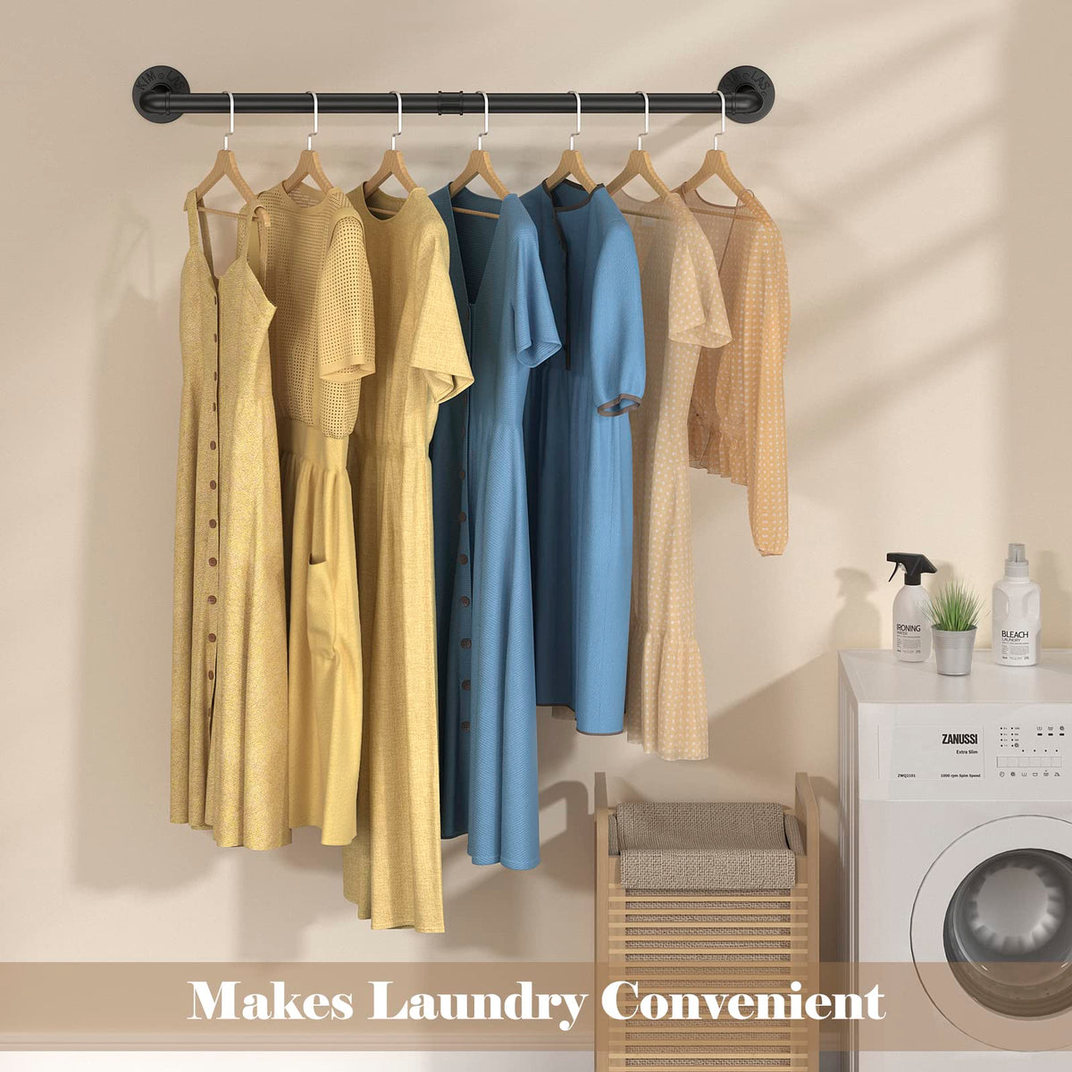 Clothing Rack Packed Elibbren 2 Pack Clothing Rack Wall Mount Industrial Pipe Clothes Rack ...