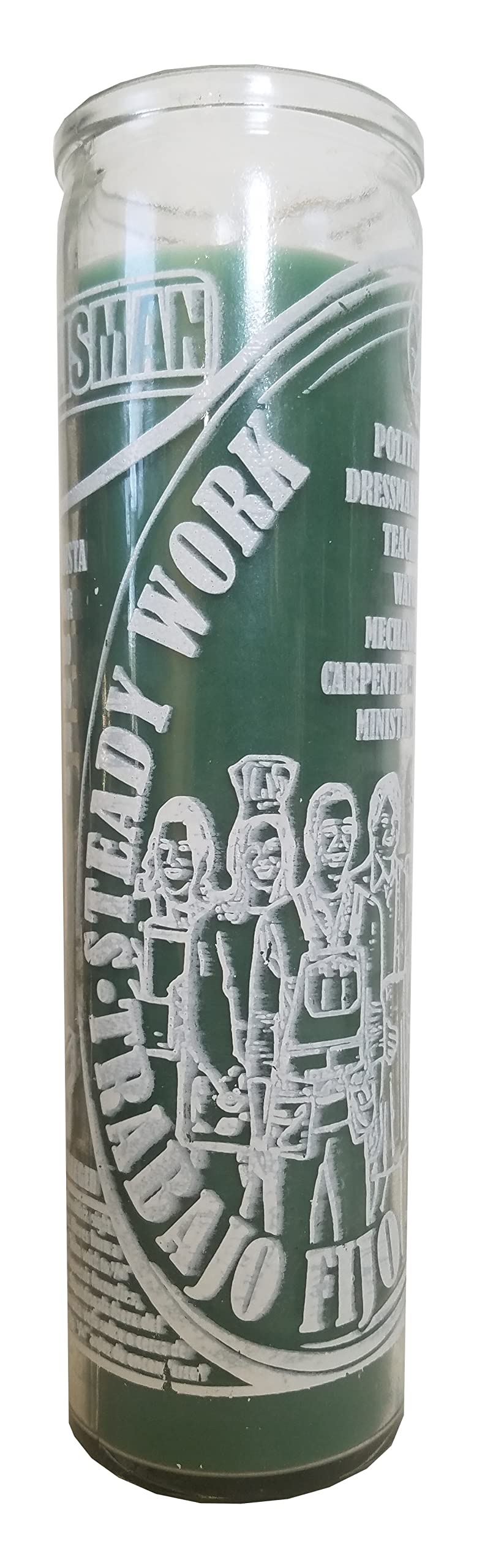 Staci19 Steady Work (Trabajo Fijo) Green Pillar Candle