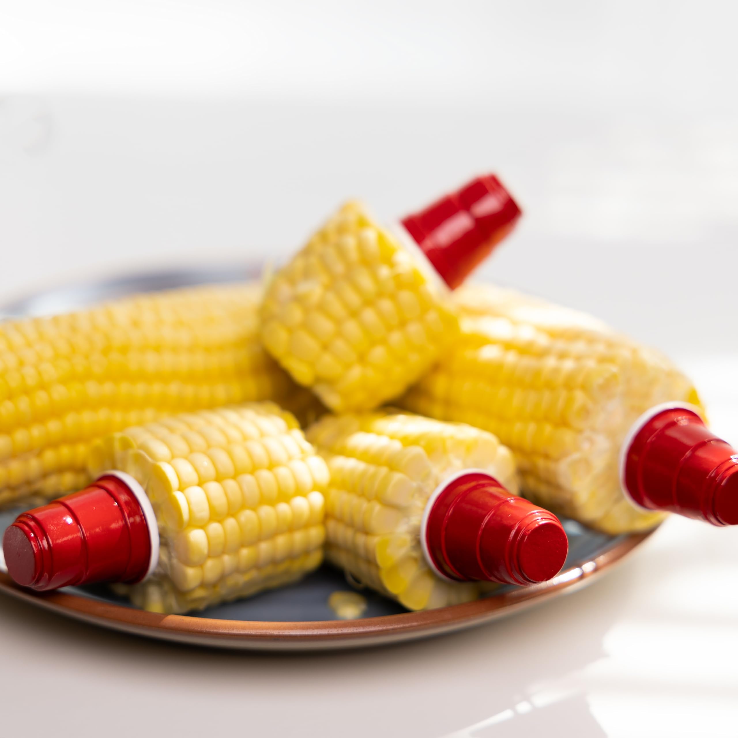 Outset Corn Holders, Red Party Cup Design, Set Of 8