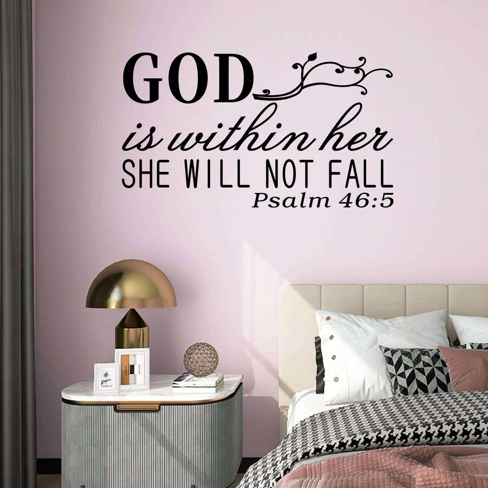 Seatune Wall Decals For Women, Wall Decals For Bedroom, God Quotes Bible Verse Christian Religious Prayer Jesus Faith Positive V