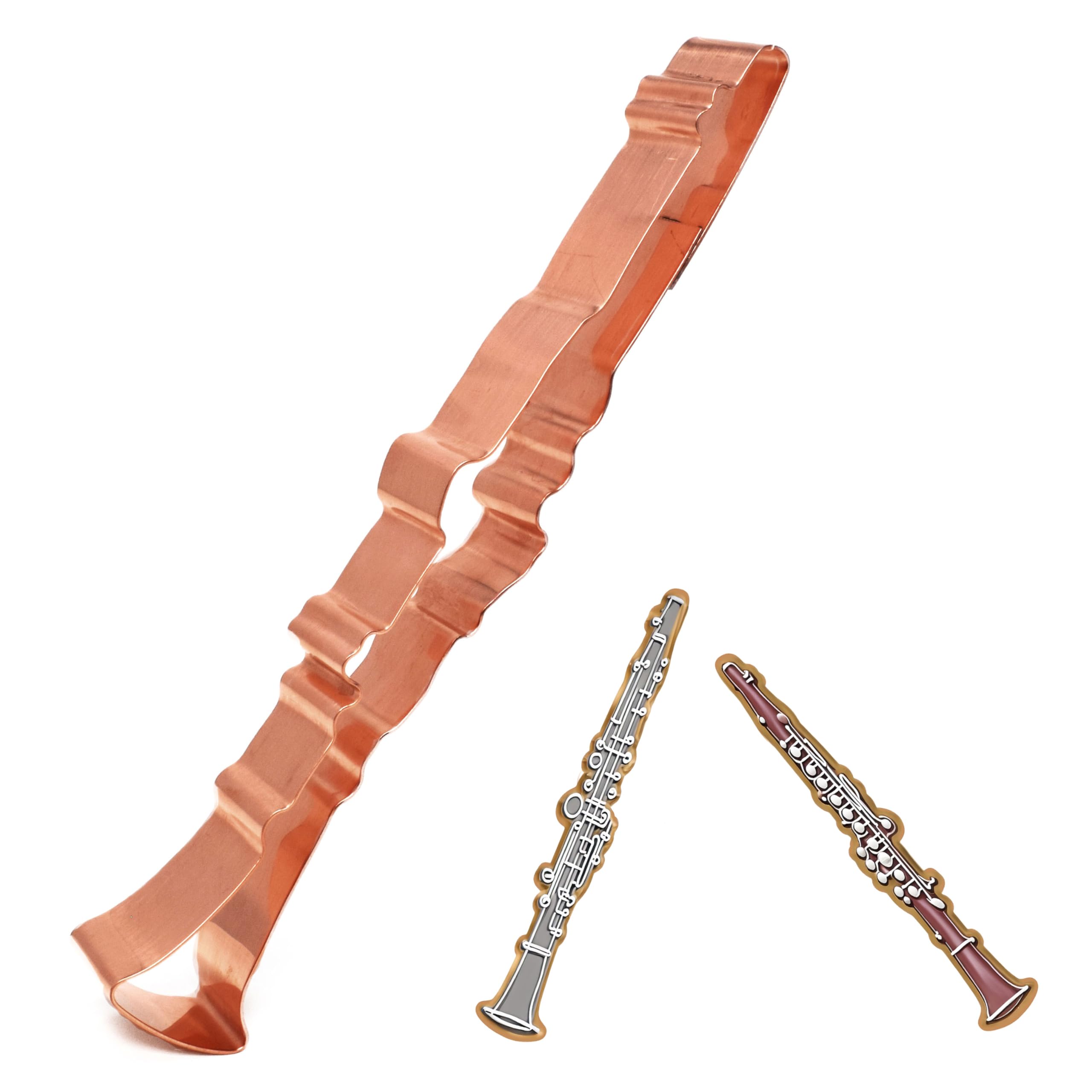 Clarinet Musical Instrument Cookie Cutter 6.75 X 1 Inches - Handcrafted Copper By The Fussy Pup