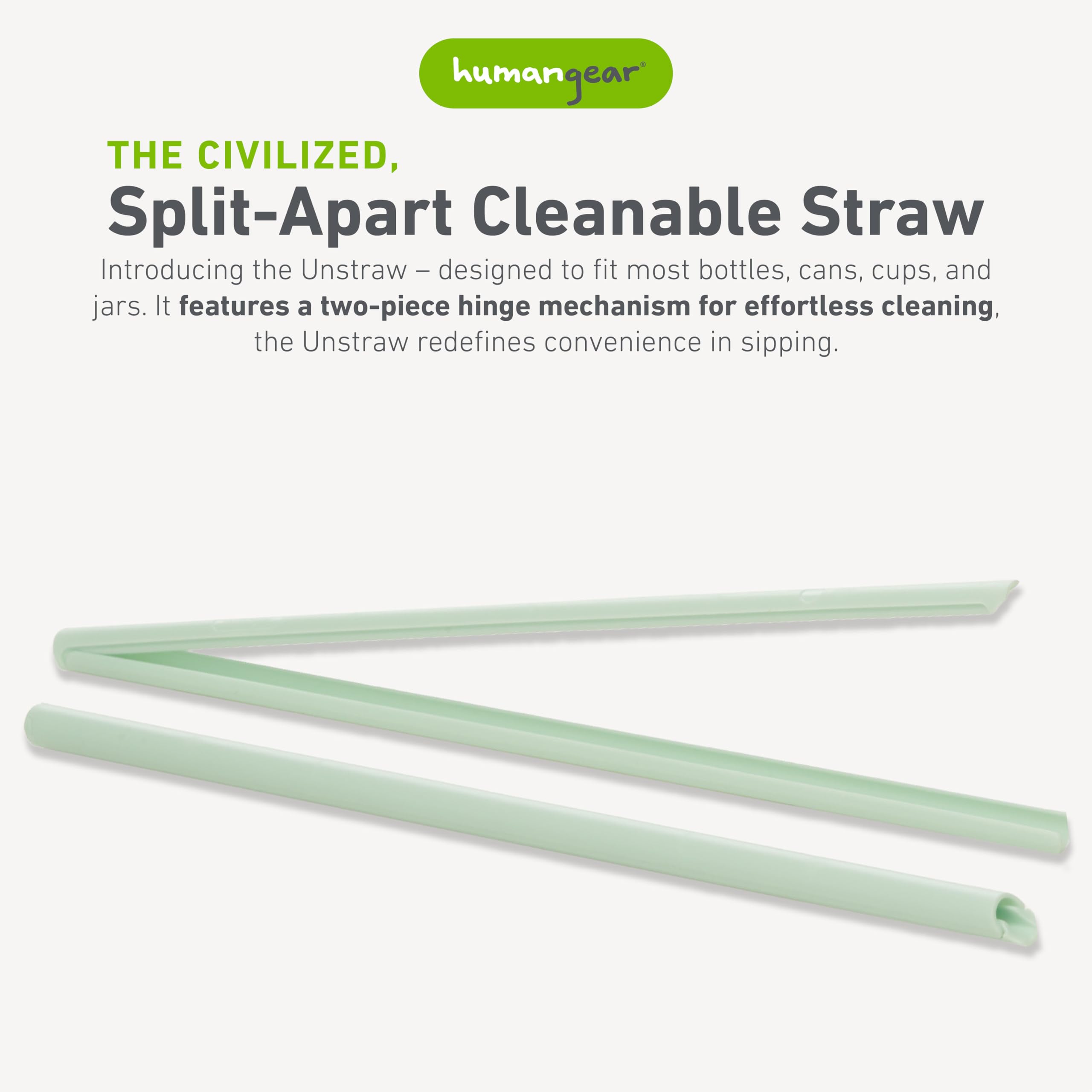 Humangear Unstraw, 4-Pack | Reusable | Washable | Bpa-Free, Light Blue/Yellow/Purple/Mint