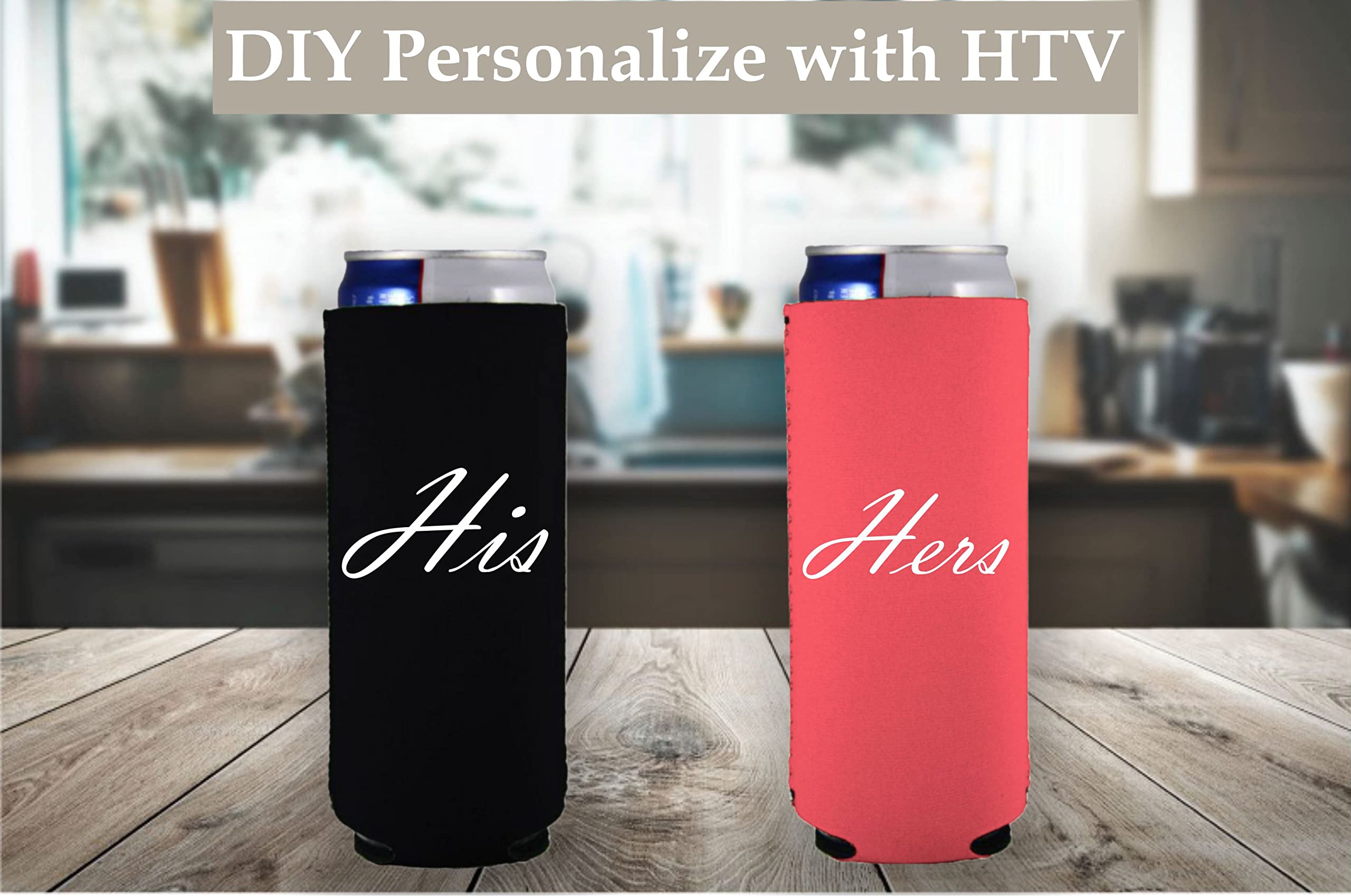 Blank Magnetic Slim Can Coolie (Red, 2 Pack)