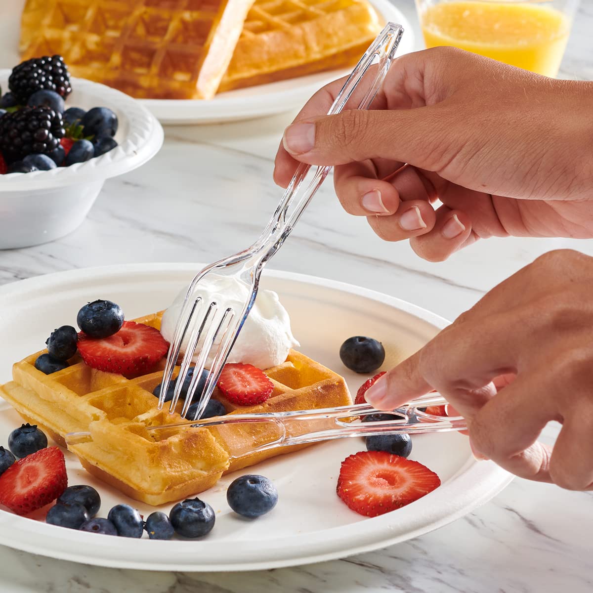 Comfy Package [192 Combo Pack] Premium Heavyweight Disposable Clear Plastic Silverware - Cutlery