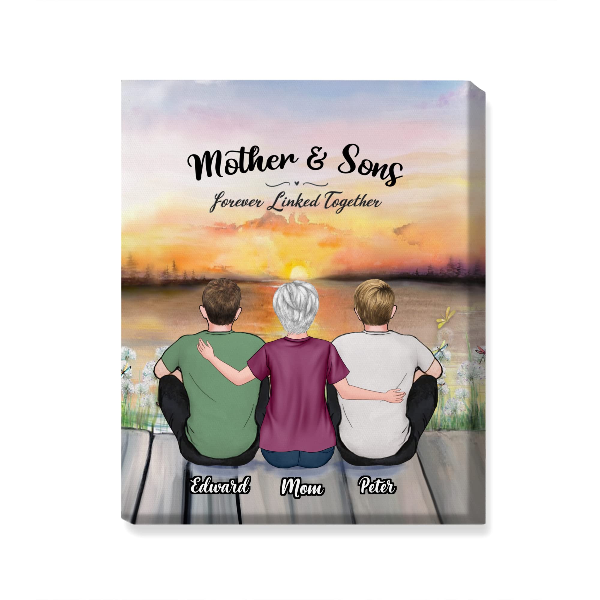 Gossby Custom Mom Wrapepd Canvas - Custom Gift For Mom From Son With Design, Name - Mother Son Art Gift - Mothers Day, Christmas