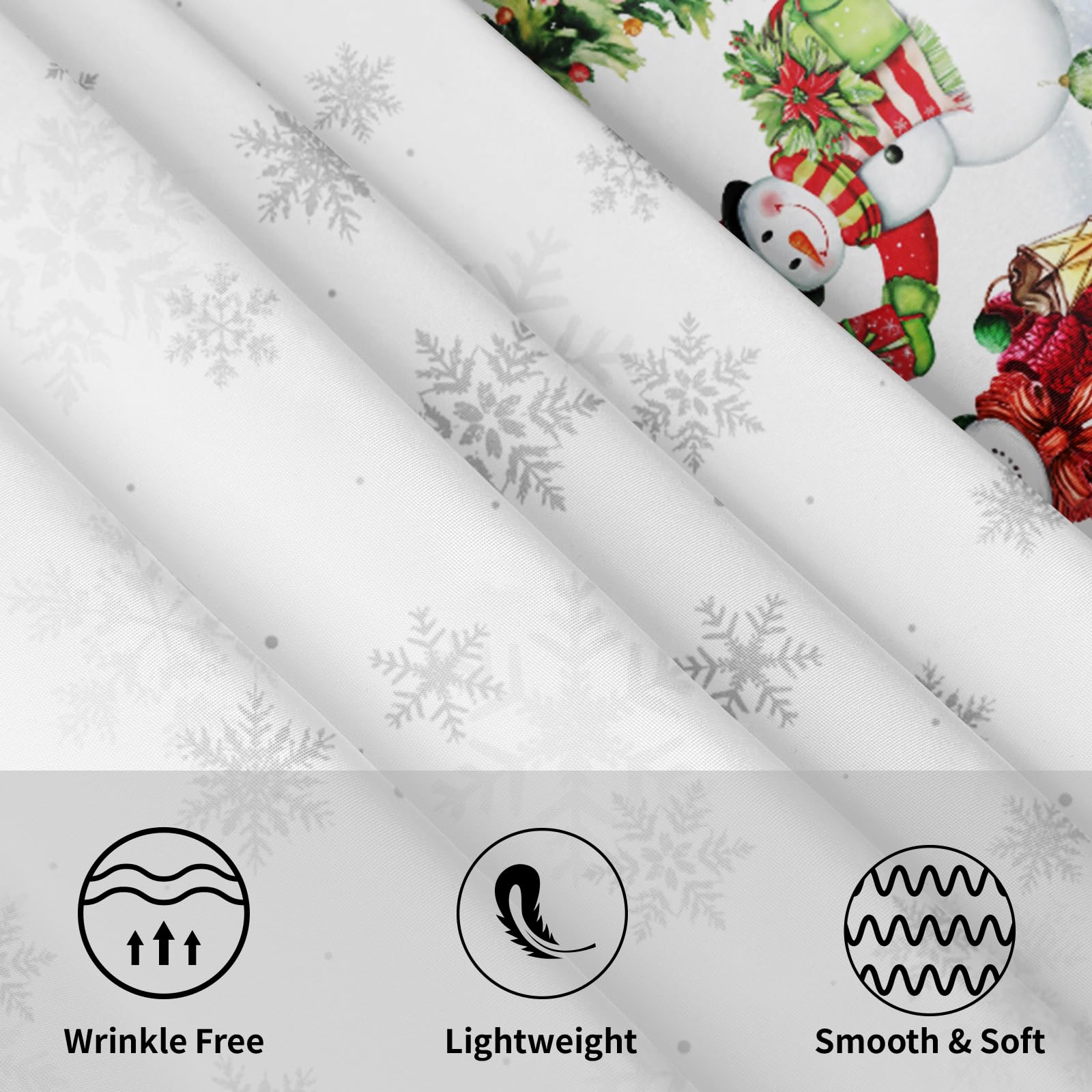 ABSOP Christmas Snowflake Round Tablecloth White Tablecloth 60 Inch Xmas Snowman Pattern Circle Table Cloth Winter Holiday Table