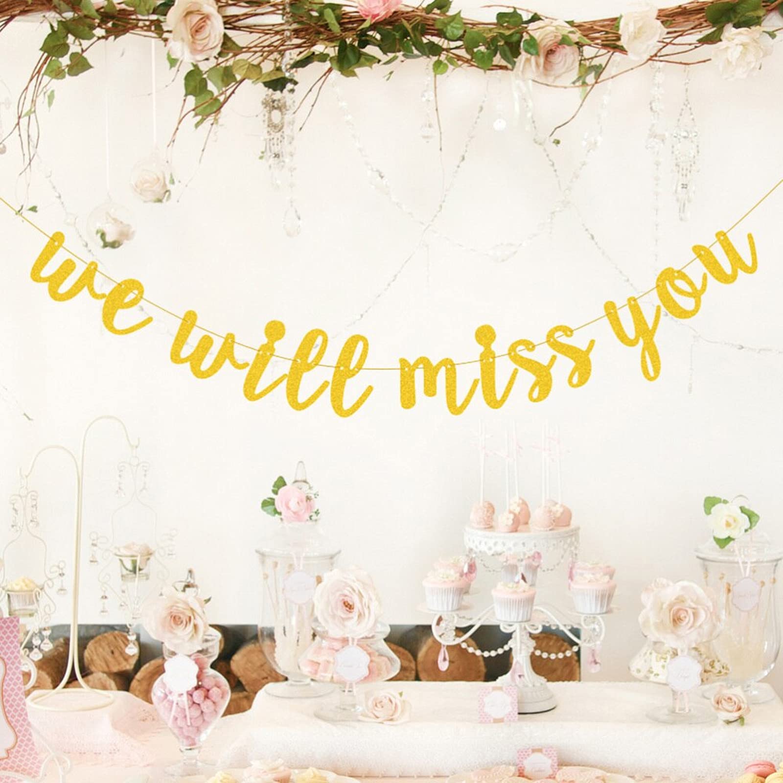 Party Decorations Gold Glitter We Will Miss You Bunting Banner For Valentine'S Day Going Away Party Goodbye Retirement Party Dec