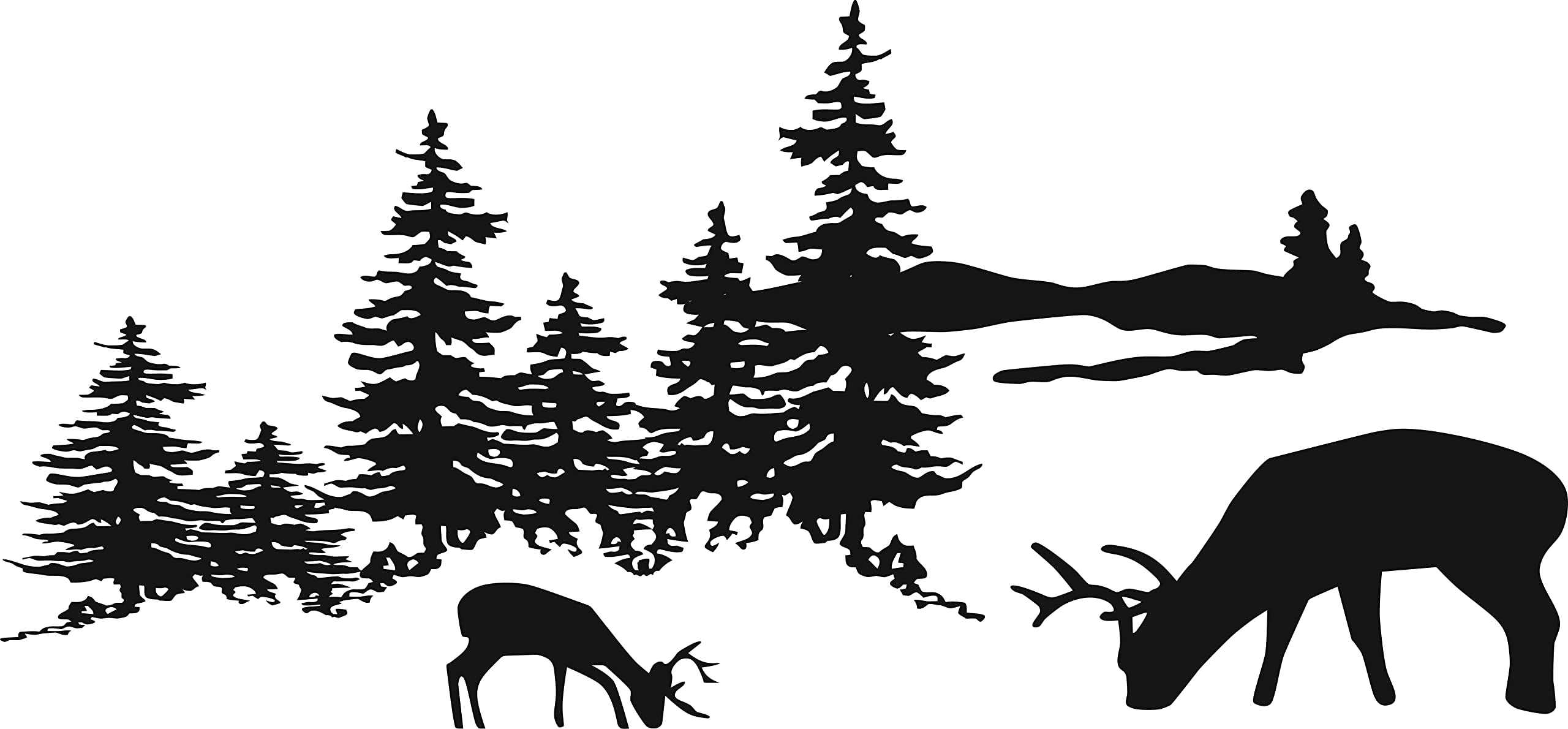 Outdoor Tree Scene Picture Art Decal Sticker For Home Wall Decoration Live In The Outdoors Deer Buck Graphic Designs - Vinyl Wal
