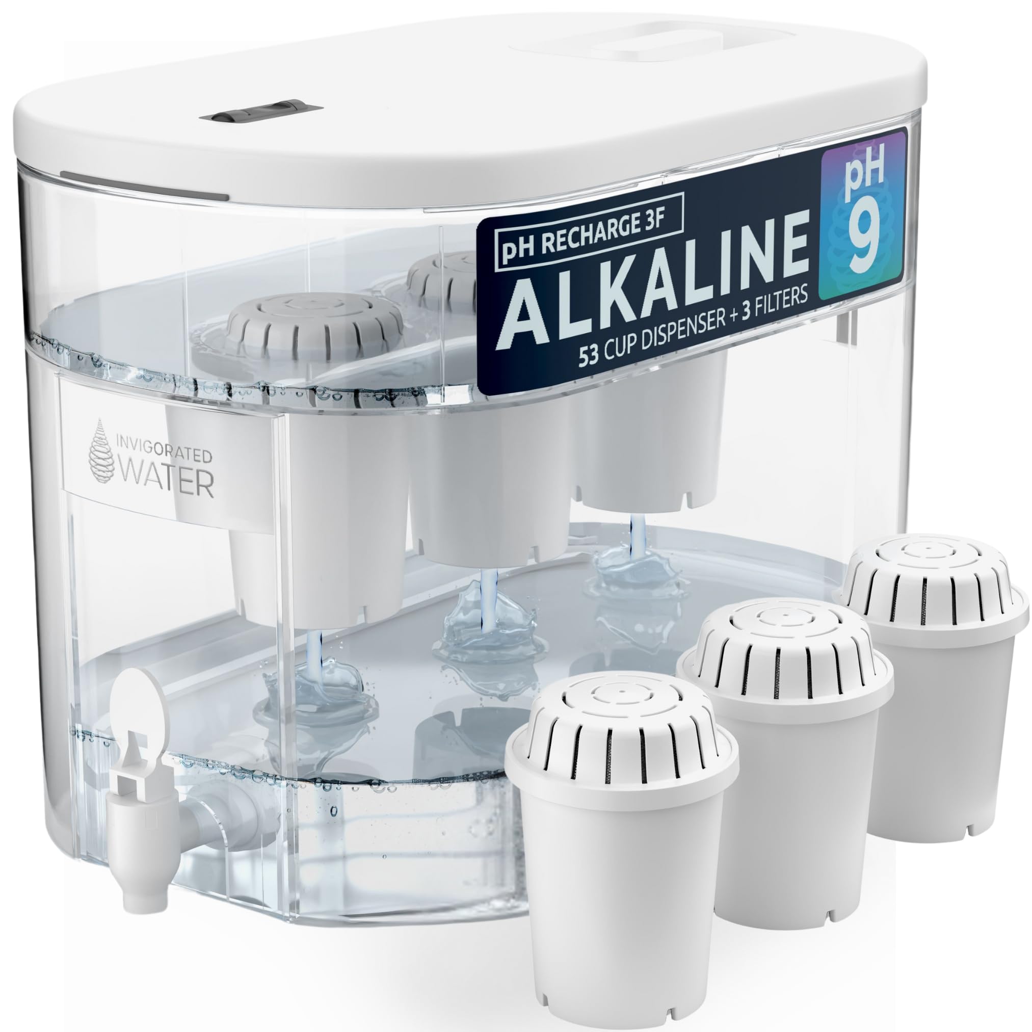Invigorated Water Alkaline Water Machine - Alkaline Water Filter System - Countertop Water Filter Dispenser For Home Or Office -