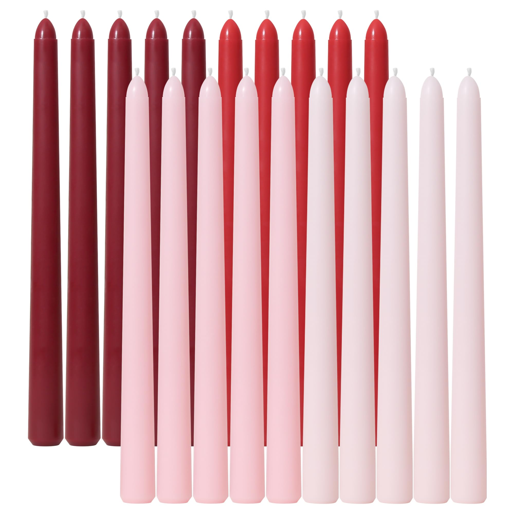 Viyffo Taper Candles 10 Inch Red Set of 20 Unscented, Dripless, Smokeless Long Tall Tapered Candlesticks Wedding Home Decor Dinn