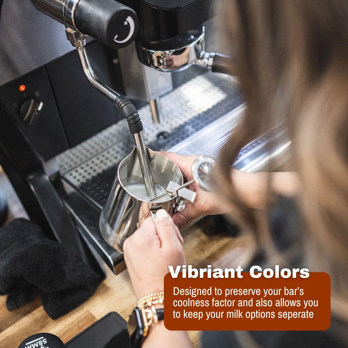 Barista Basics 20 Oz Silver Stainless Steel Milk Frother Pitcher, Steaming Pitcher For Latte Art, Food-Grade/W Measurements