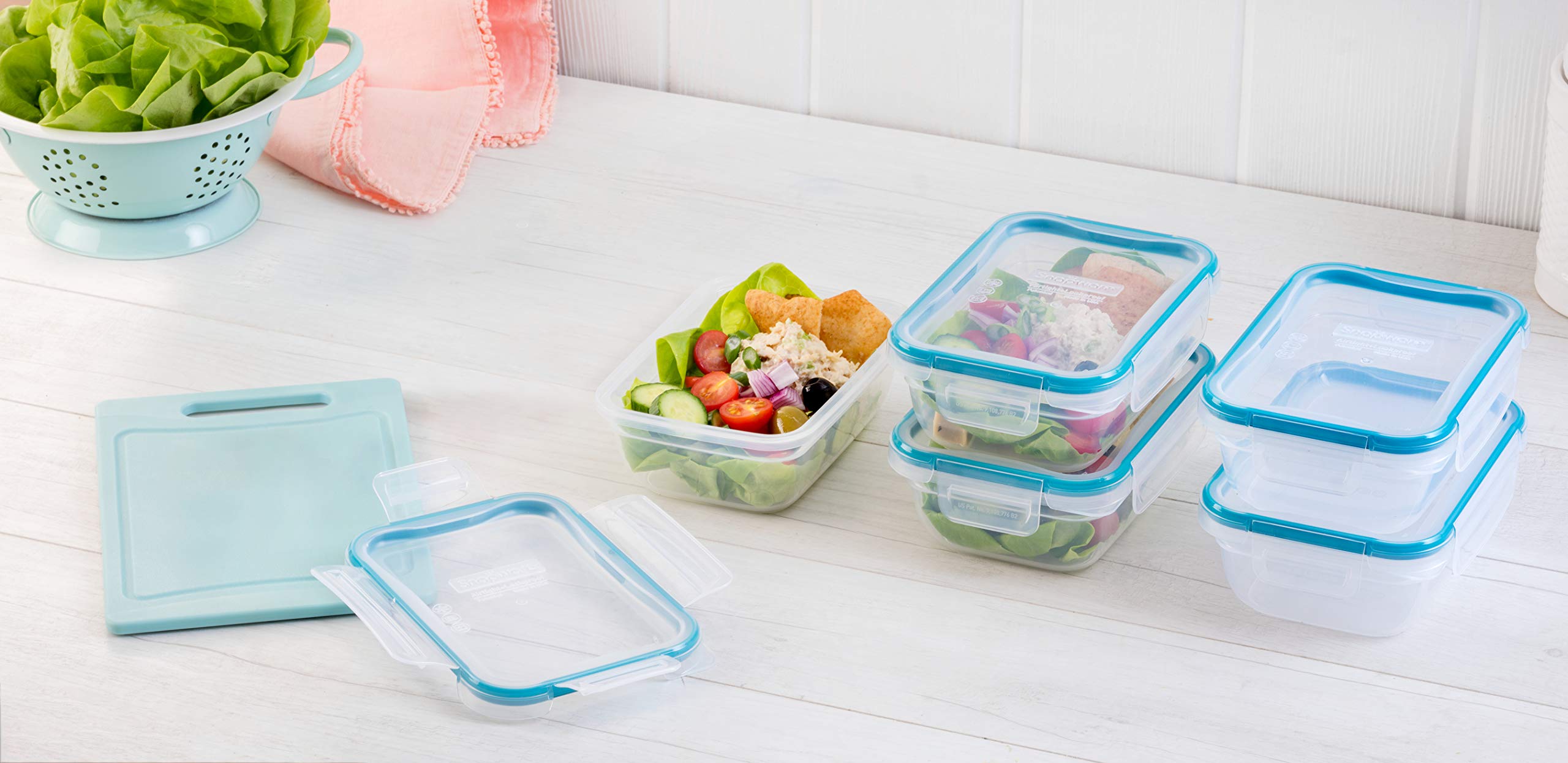 Snapware 5-Pack Plastic Food Storage Containers Set, Leakproof & Airtight, 3-Cup Size, BPA-Free, White, Model 1136622