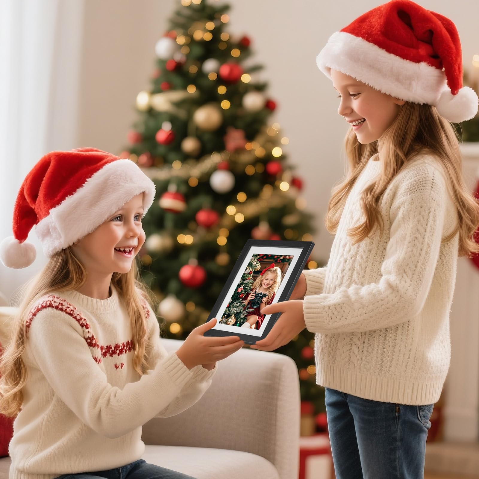 TWING 2 Pack Black 5x7 Matted Picture Frames, Display 4x6 Photos with Mat or 5x7 Without for Tabletop Display