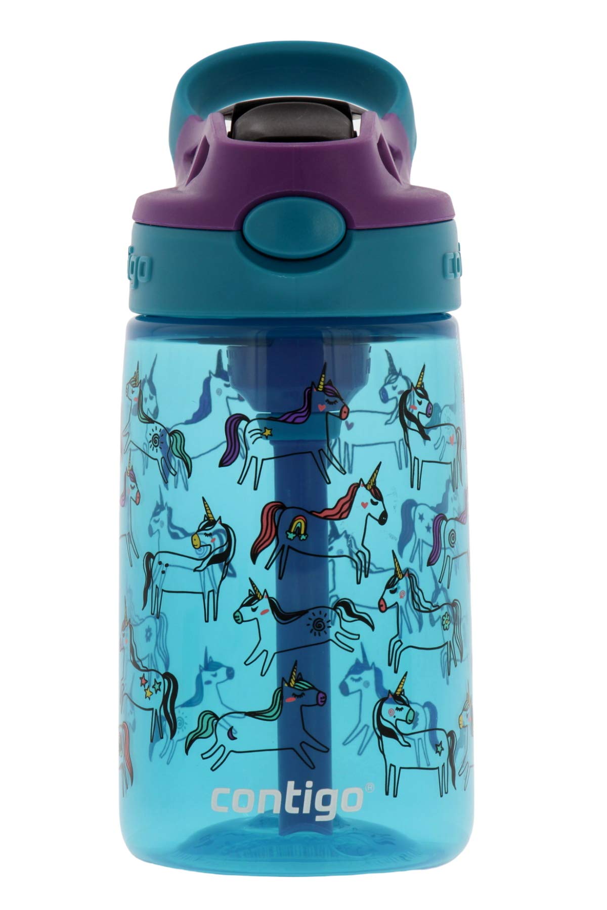 Contigo Autospout Camping Hydration Water Bottles, 14Oz (Pack Of 1), Unicorn
