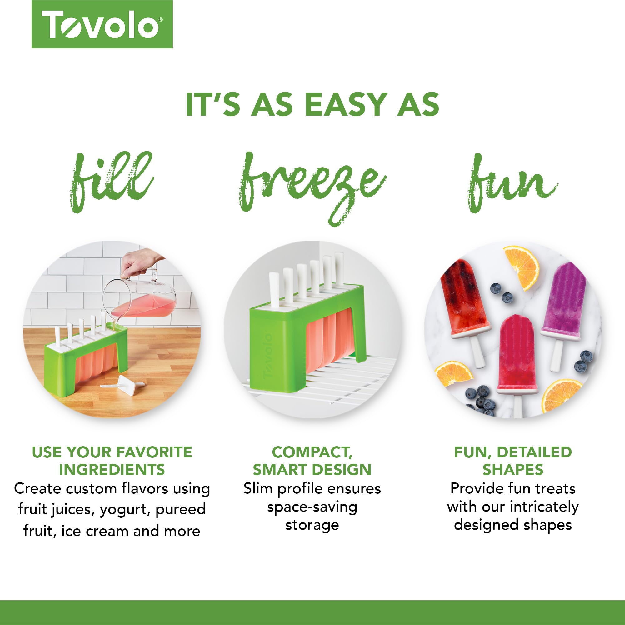Tovolo Silicone Wavy Popsicle Molds With Tray (Royal Purple) - Ice Pop Molds With 6 Cavities For Homemade Ice Pops & Frozen Snac