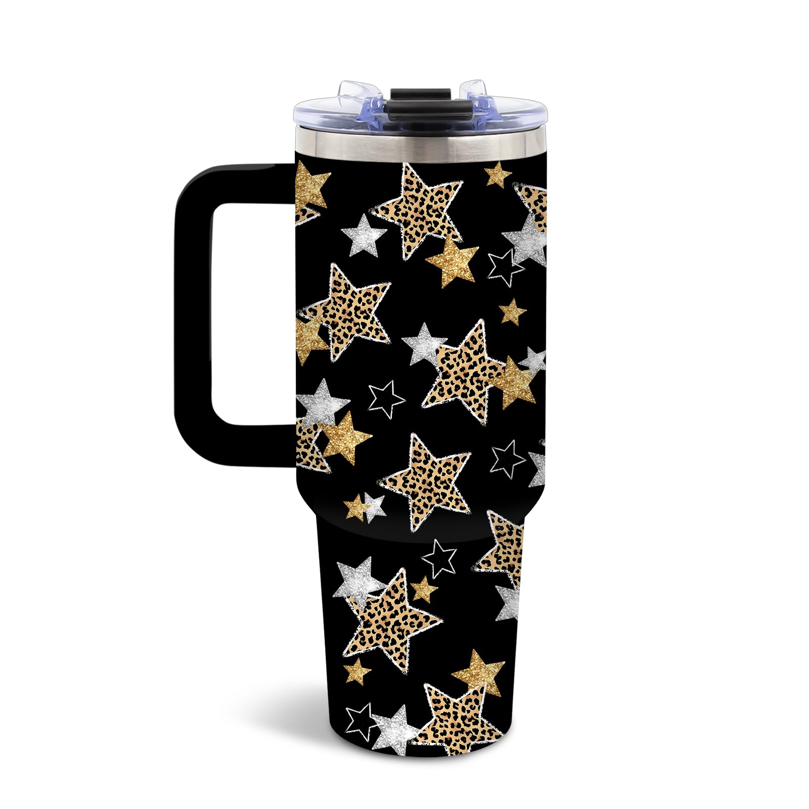 DUUV Leopard Print Stars Tumbler 40oz, Insulated Leopard Gift for Women