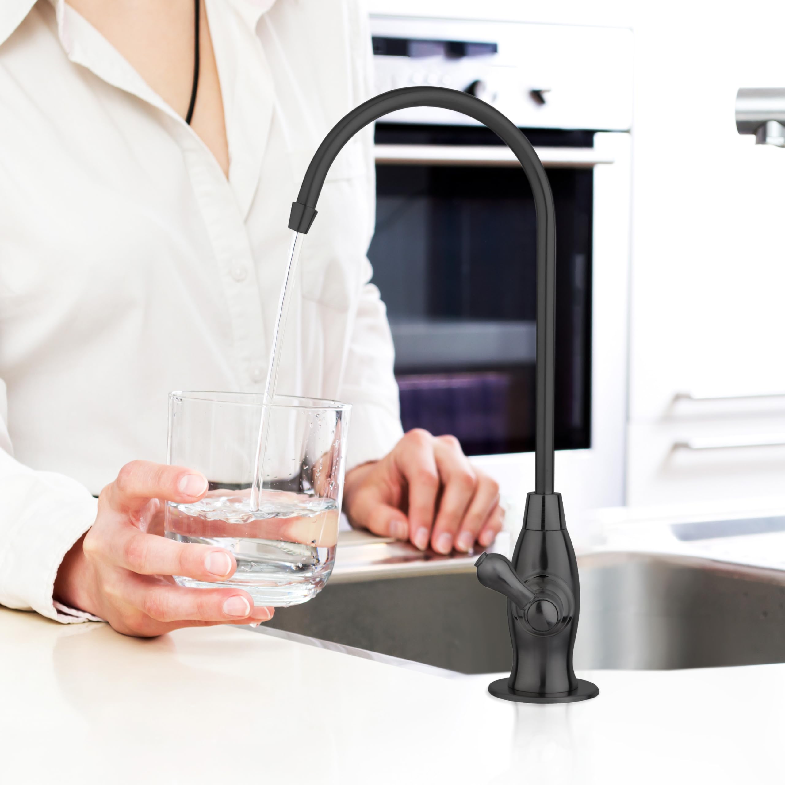 iSpring GK1-ORB Heavy Duty Reverse Osmosis Faucet  High Spout Kitchen Bar Sink Drinking Water Faucet  Contemporary Style RO Faucet  Oil Rubbed Black