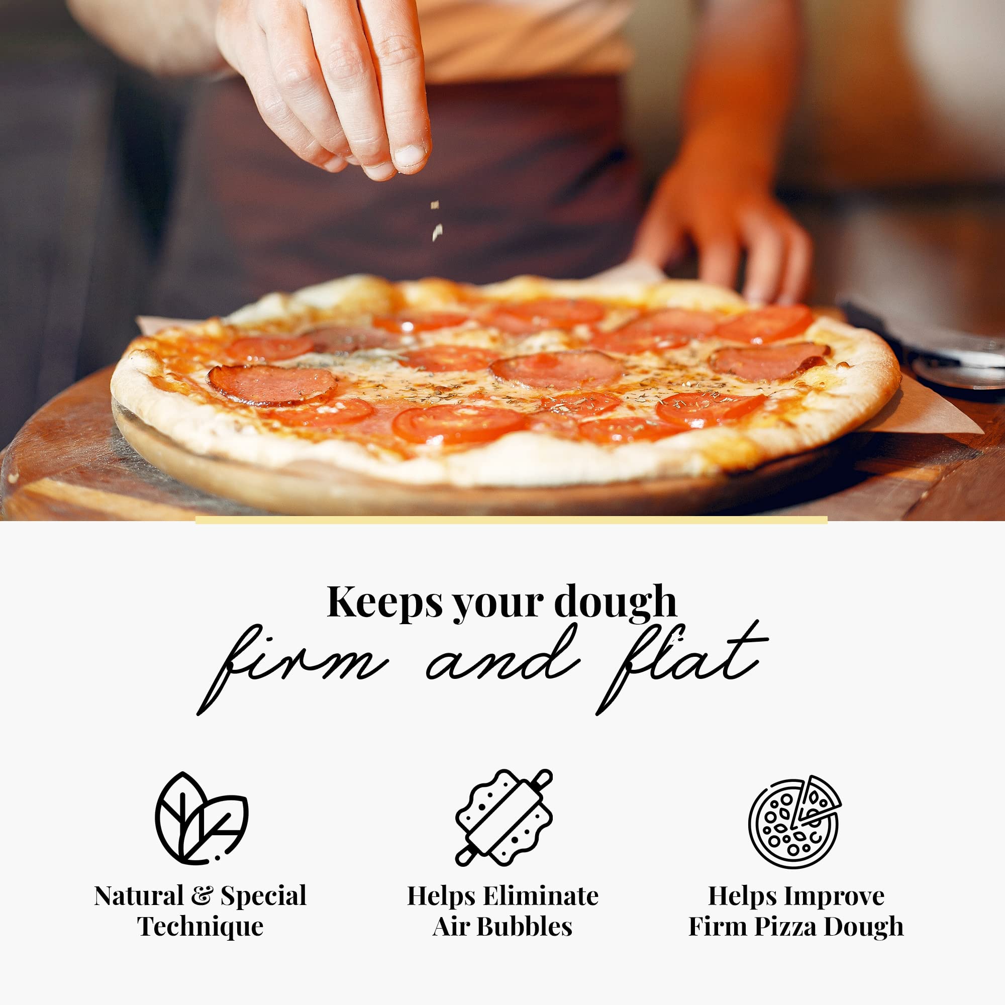 Tuuli Kitchen - French Wooden Rolling Pin, Baking Roller For Rolling Out Pizza, Pasta, Puff And Other Doughs, 40 X 4 Cm