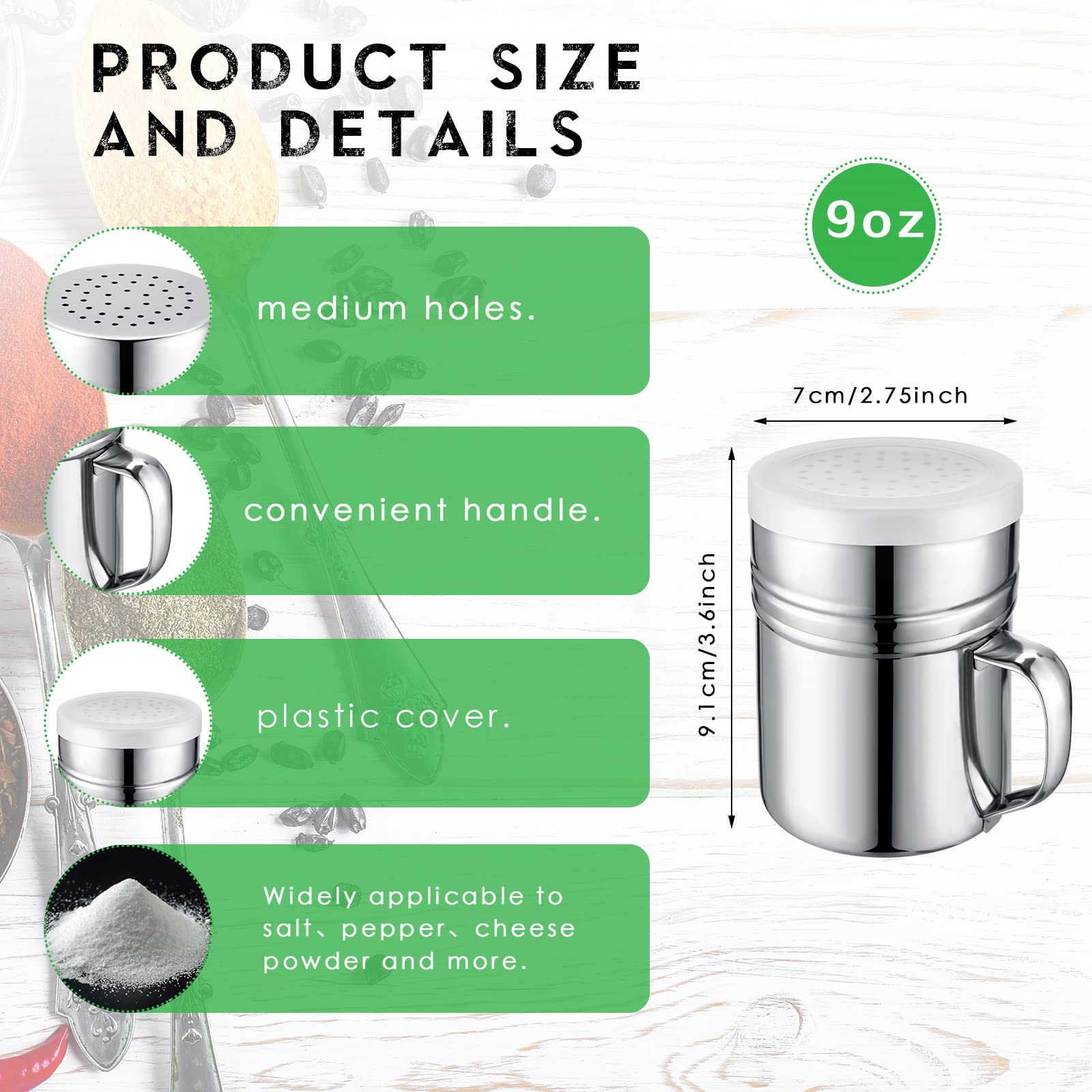 4 Pieces 12 Oz Aluminium Popcorn Scoop Stainless Steel Metal French Fry Scoop Salt Shaker Dredge Round Bottom Utility Scoop With