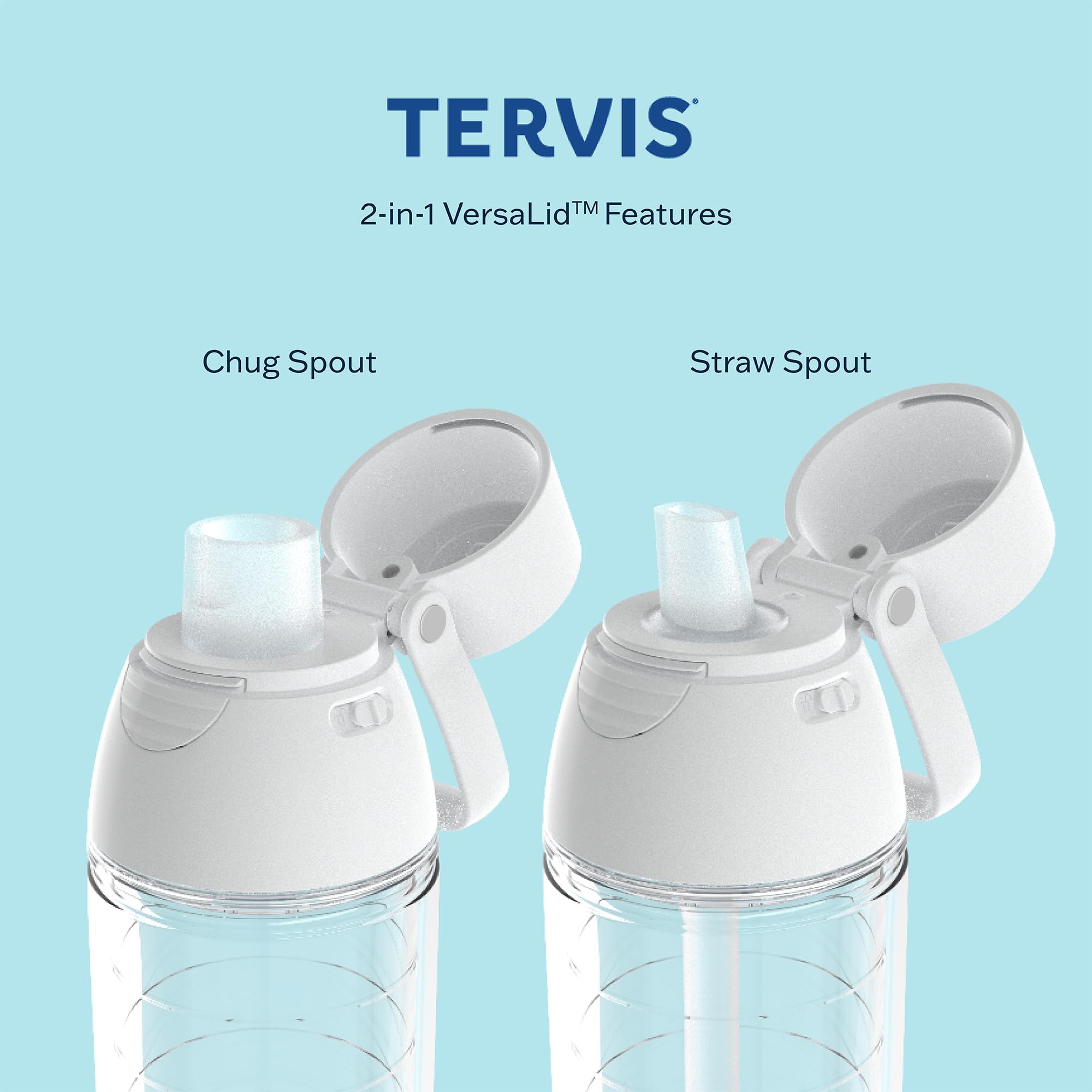 Tervis 24oz Clear & Colorful Insulated Tumbler Water Bottle - Plastic, White Lid