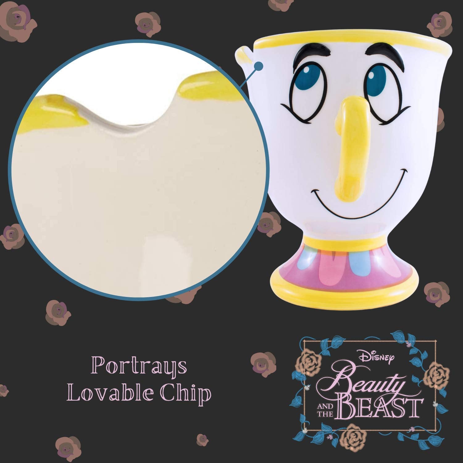 Disney Beauty and The Beast Chip 18oz Sculpted Ceramic Mug