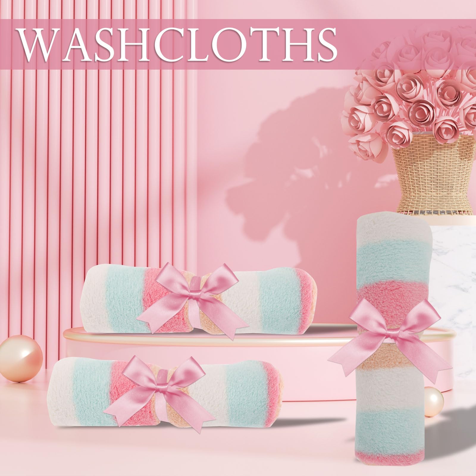 Phogary Washcloth Set 6 Pack Small Hand Towels For Face Body Bathroom, 6''X8'' Super Absorbent & Soft Coral Fleece Facial Cloths