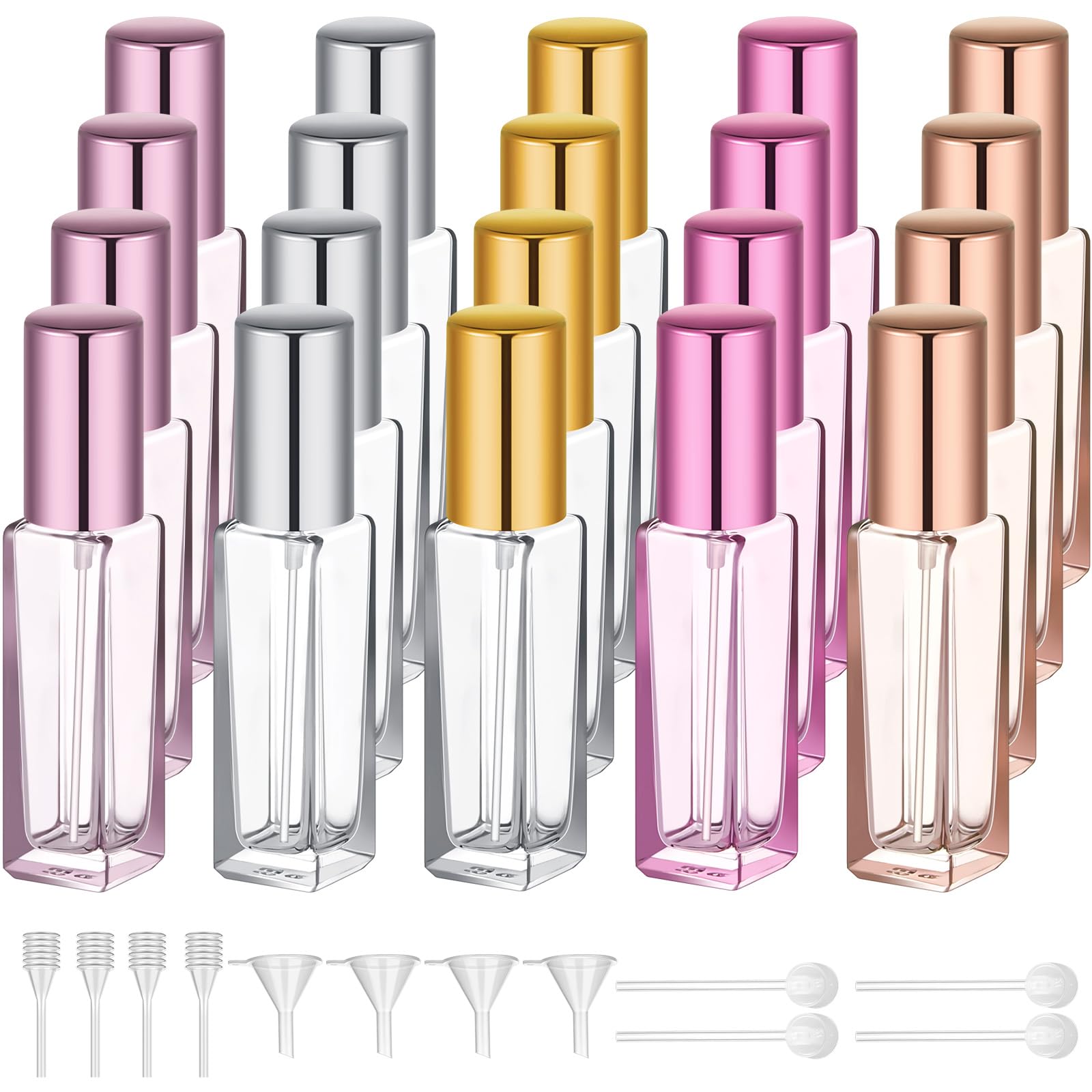 Singhoow 20 Pcs 10 Ml Perfume Travel Refillable, Mini Cologne Perfume Bottles Empty, Portable Sprayer For Travel Size Spray Bott