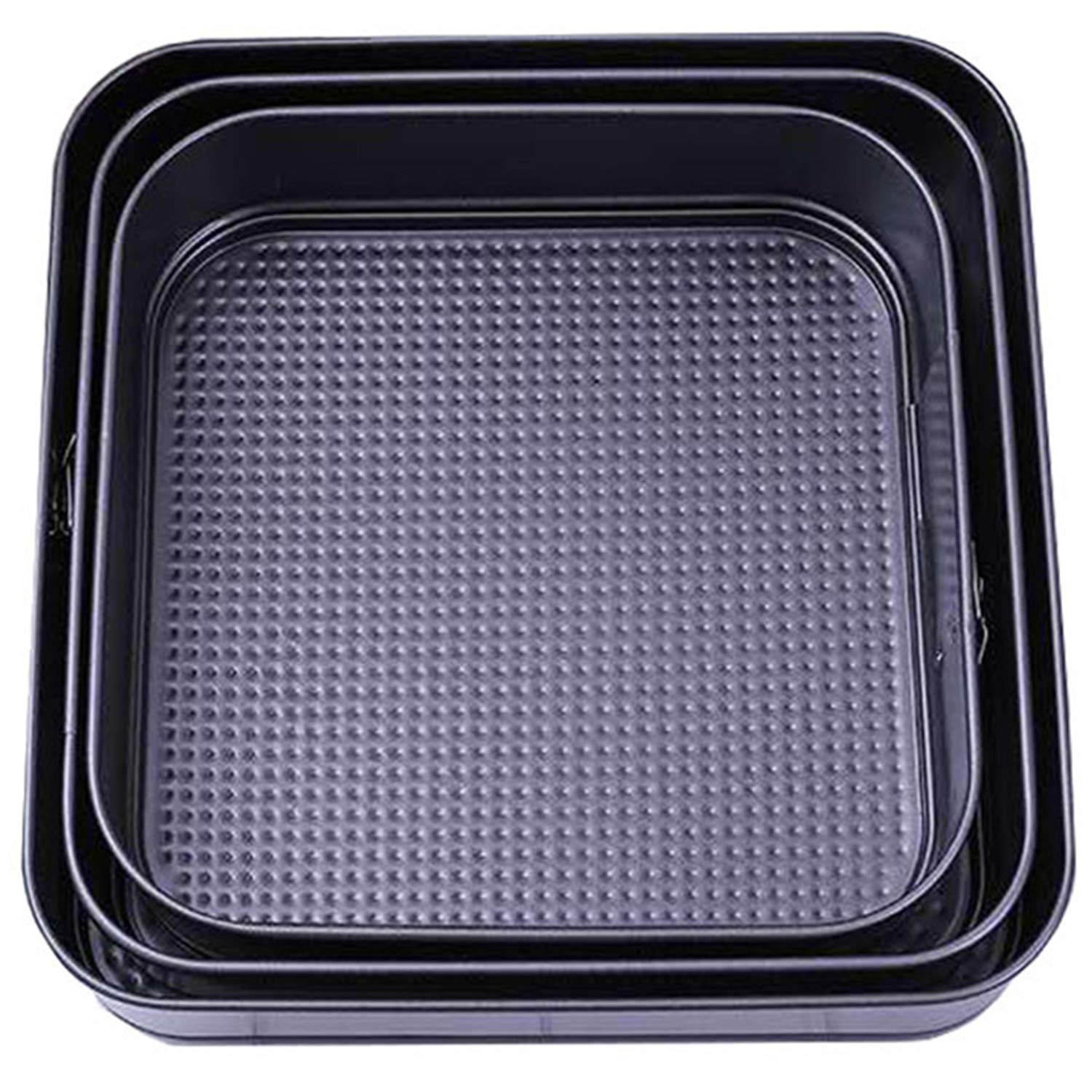 Falytemow Nonstick Springform Pan With Removable Bottom 3 Pieces Cake Molds Of Square Leakproof Cheesecakes Pan Bakeware Set 9.4