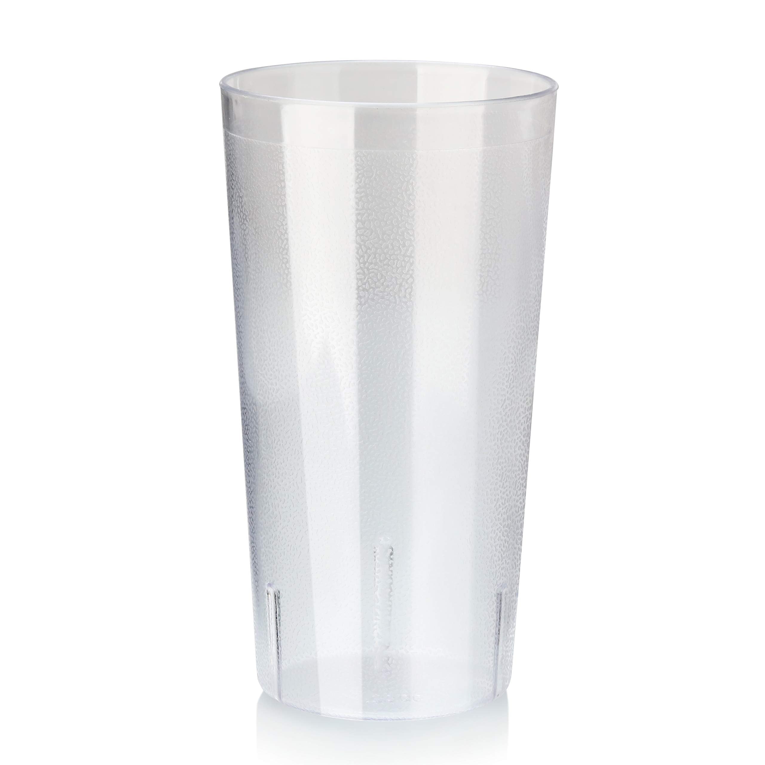 New Star Foodservice 46502 Tumbler Beverage Cups, Restaurant Quality, Plastic, 32 Oz, Clear, Set Of 12