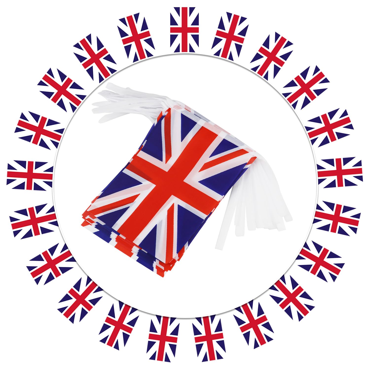 Uk United Kingdom String Flag Pennant Banner - 38 Flags, 42 Feet Small Mini British Flags Bunting Banner For Country Decoration,