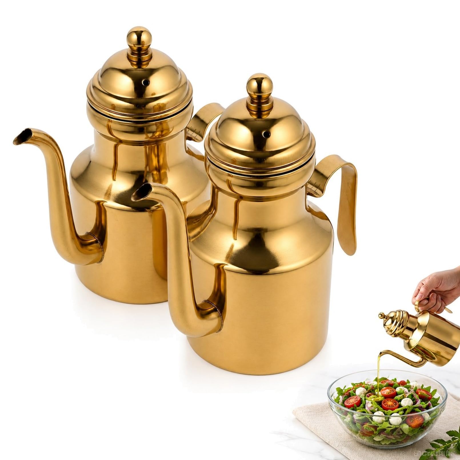 Cabilock 2Pack 11 oz Stainless Steel Grease and Oil Dispensers