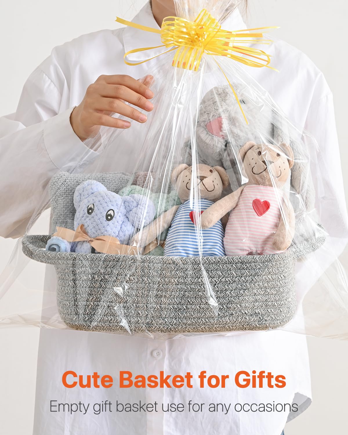 Small Woven Basket, 12 X 8 X 4.5 Inches, Small Storage Baskets For Organizing, Gift Baskets Empty, Cute Small Rope Shelf Closet