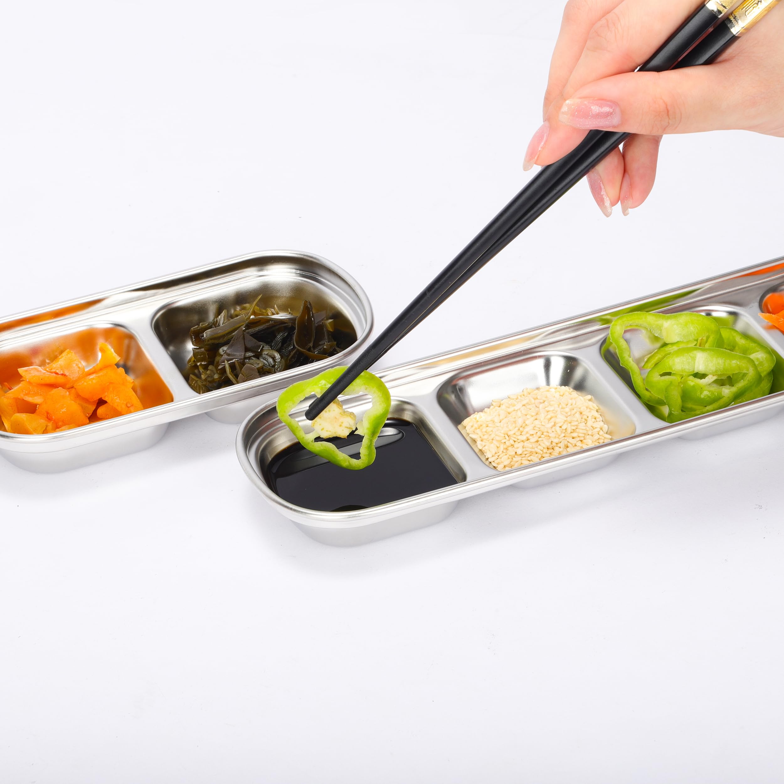 Drizzle Sauce Dish Stainless Steel Soy Tomato Sauce Salt Vinegar Sugar Spices Flavor Condiment Dip Bowls Korean Bbq Home Kitchen