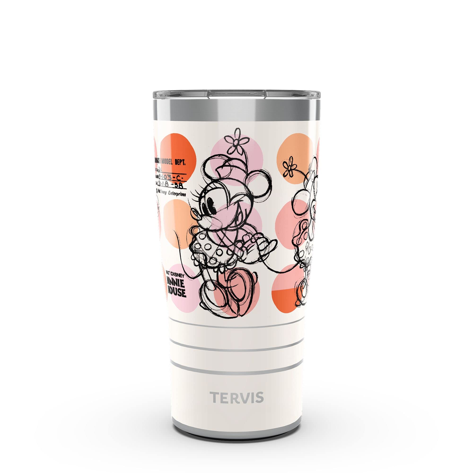 Tervis Traveler Disney Minnie Mouse Melody Triple Walled Insulated Tumbler Travel Cup Keeps Drinks Cold & Hot, 20oz, Stainless S
