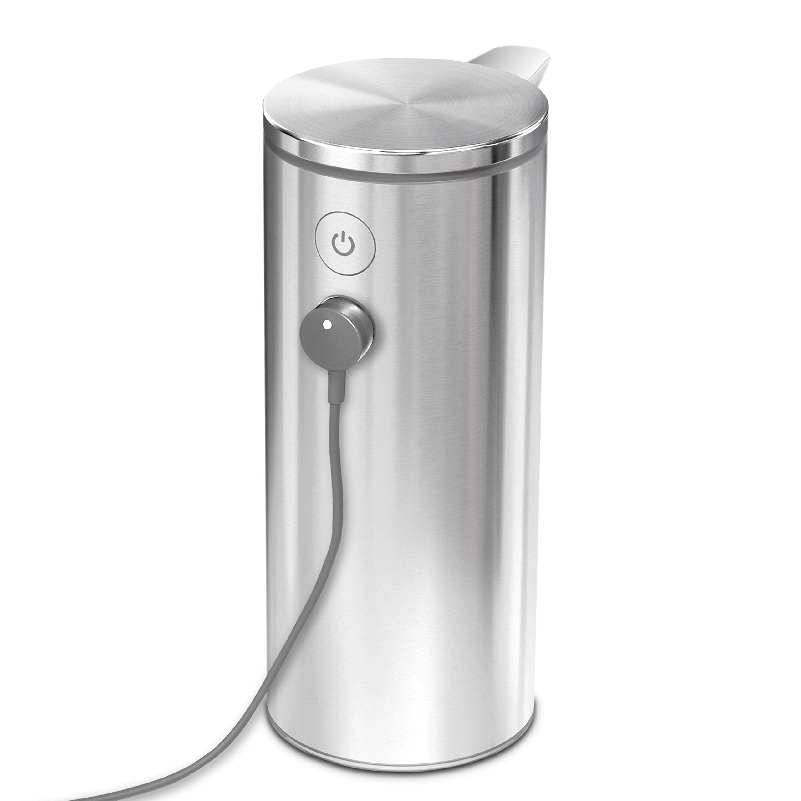 Simplehuman 9 Oz. Touch-Free Rechargeable Sensor Liquid Soap Pump Dispenser, Brushed Stainless Steel
