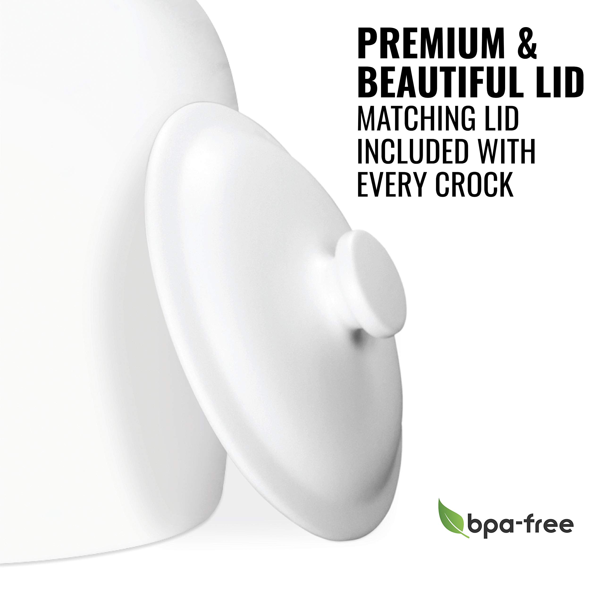 Geo Sports Porcelain Ceramic Crock Water Dispenser, Stainless Steel Faucet, Valve And Lid Included. Fits 3 To 5 Gallon Jugs. (So