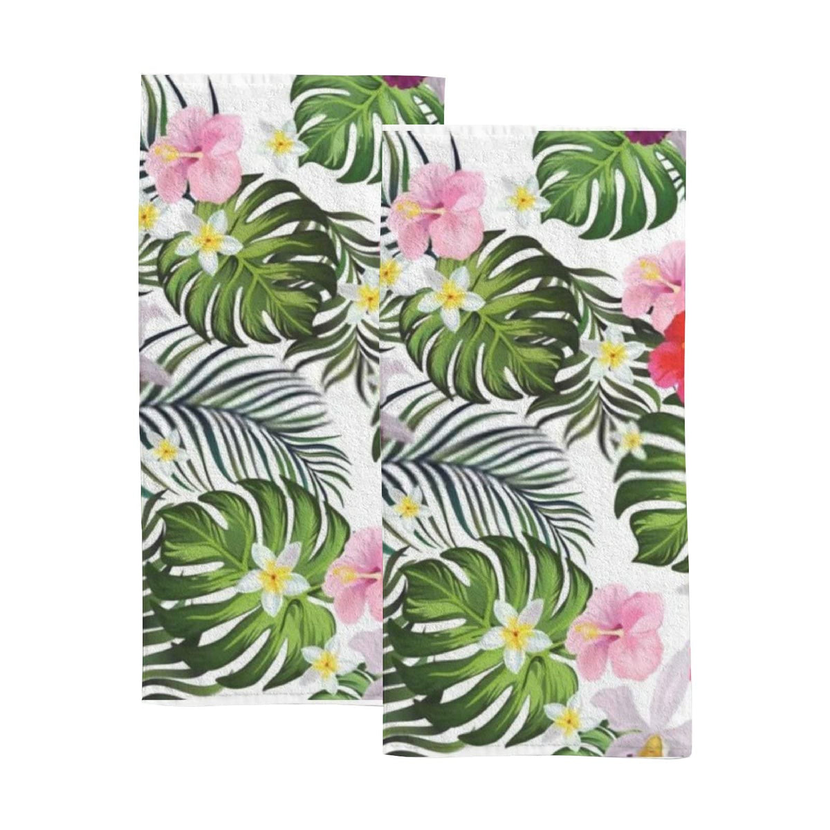 Vantaso Tropical Palm Leaves Hand Towels Set 2 For Bathroom,Absorbent Kitchen Towels Spring Flowers Microfiber Bath Towel Dish F