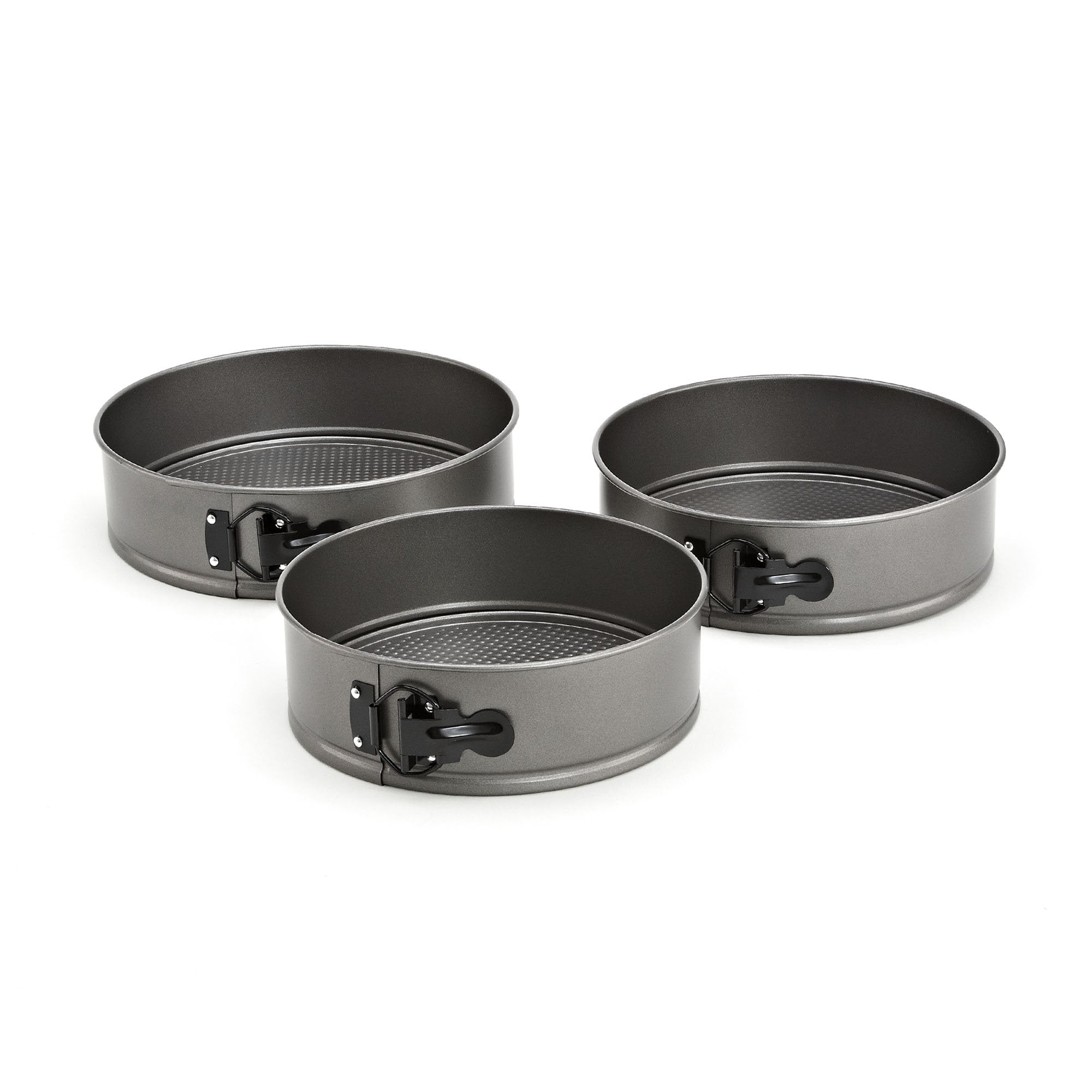 Good Cook Premium Leak-Proof 3 Piece Springform Pan Set Nonstick Bakeware, 3 Pack, Gray