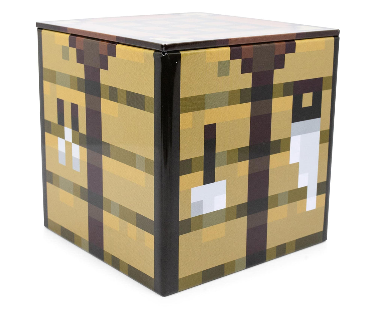 Minecraft Crafting Table 4-Inch Tin Storage Box Cube Organizer With Lid | Basket Container, Cubby Cube Closet Organizer, Home De