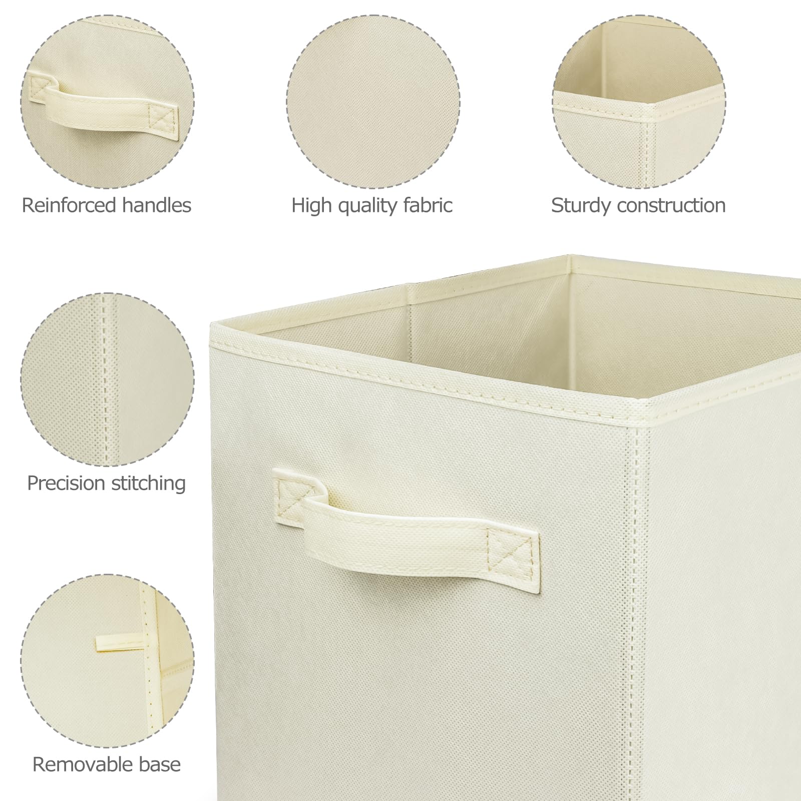 Zuihug 3 Pcs Storage Cubes, 10.5 Inch Collapsible Storage Bins, Fabric Foldable Bins For Organization, Durable Storage Bins For