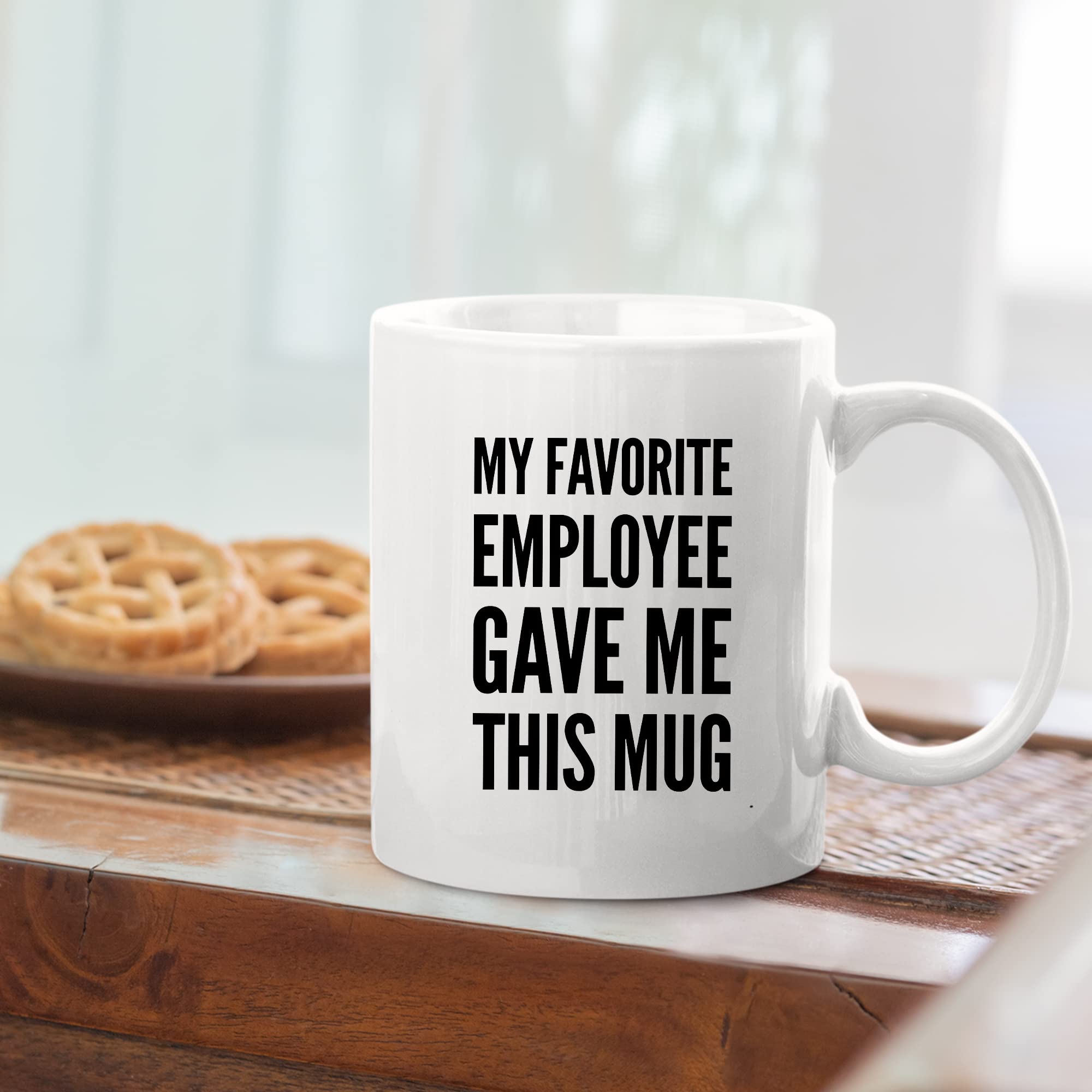 Panvola My Favorite Employee Gave Me This Mug Funny Boss Gift From Employees Novelty Drinkware (11 Oz, White)