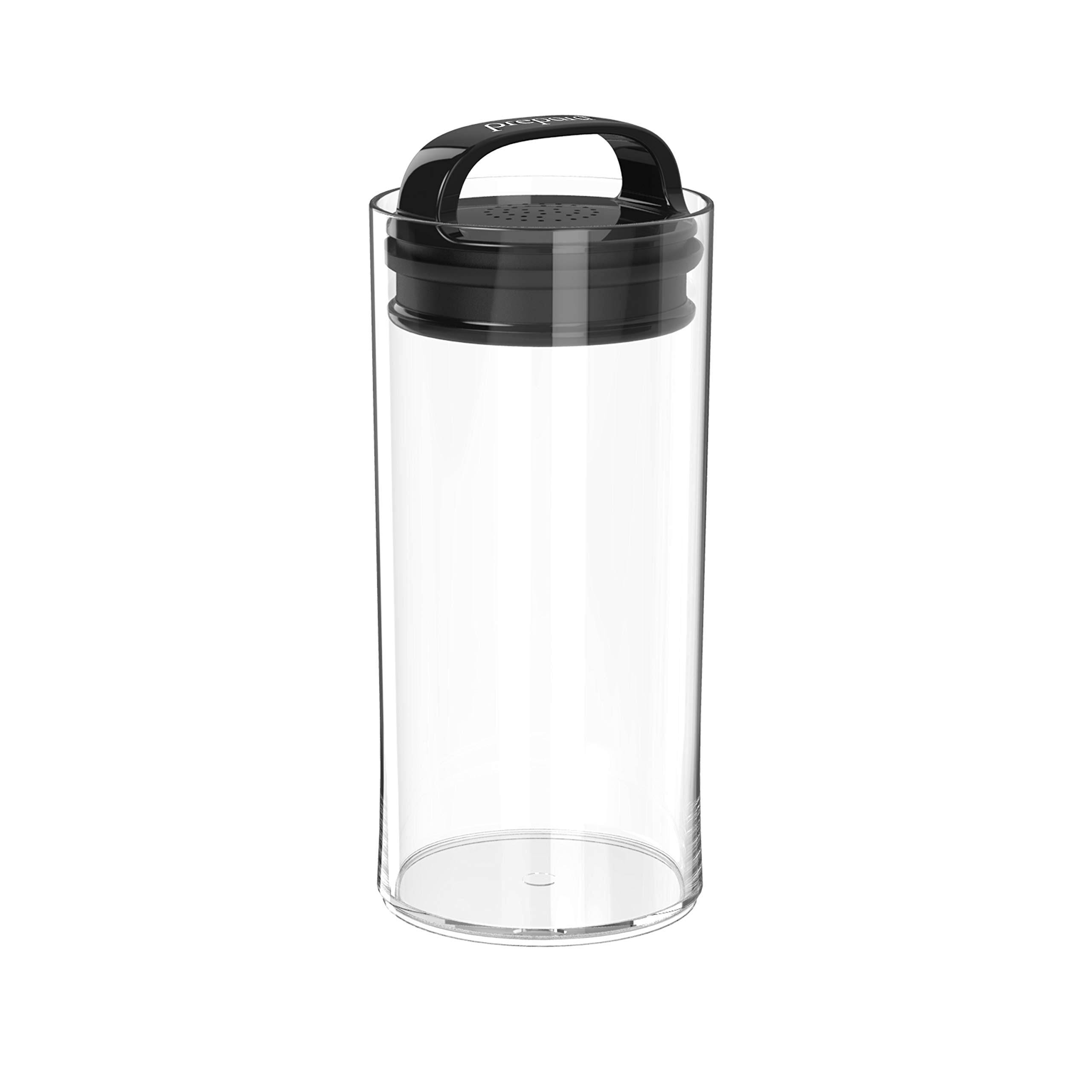 Prepara Evak Fresh Saver, Small-Tall Airless Canister With Black Handle, 1.05 Quart, Clear