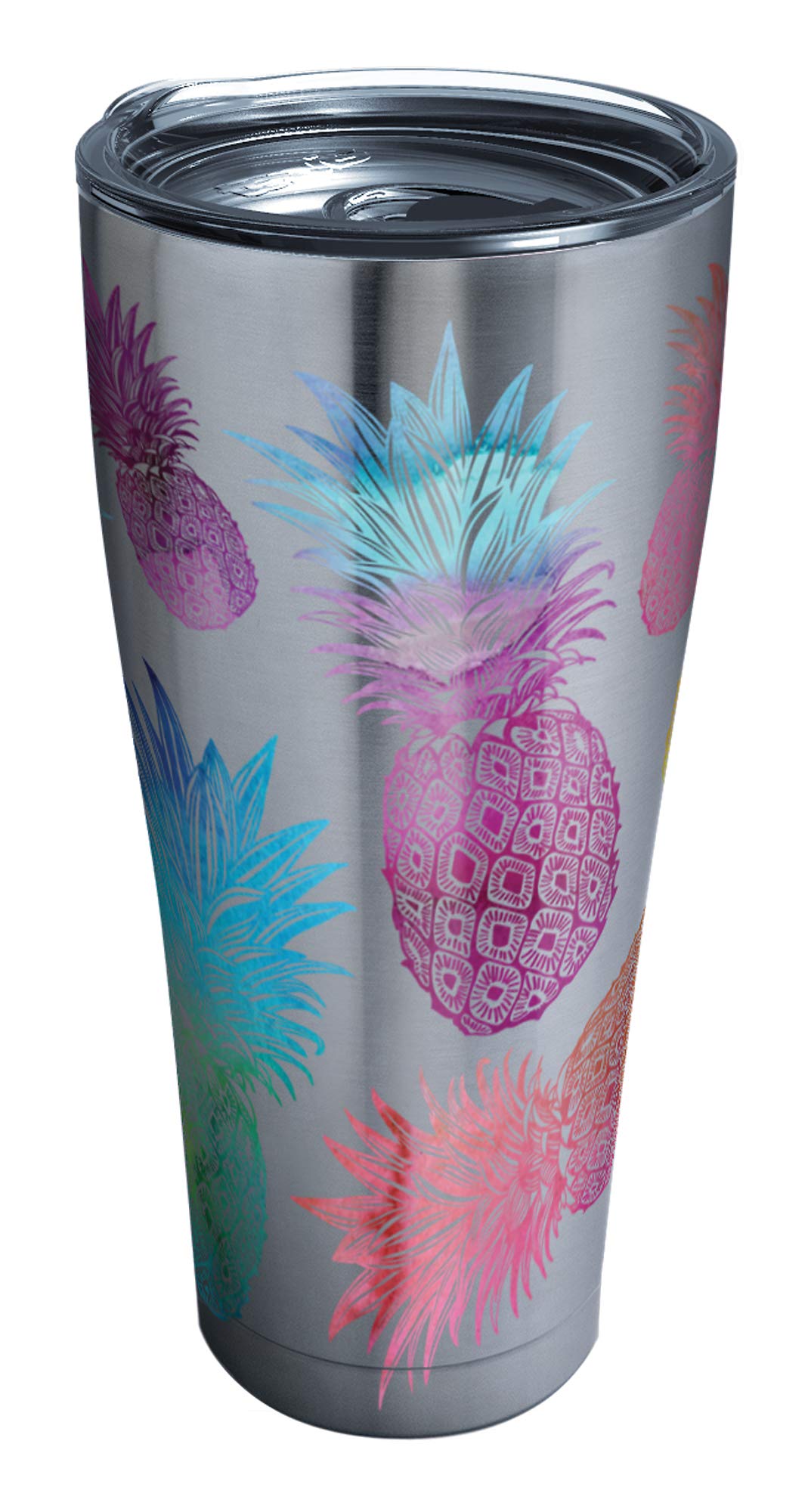 Tervis Watercolor Pineapples Triple Insulated Insulated Tumbler Travel Cup Keeps Drinks Cold & Hot, 30Oz Legacy, Stainless Steel