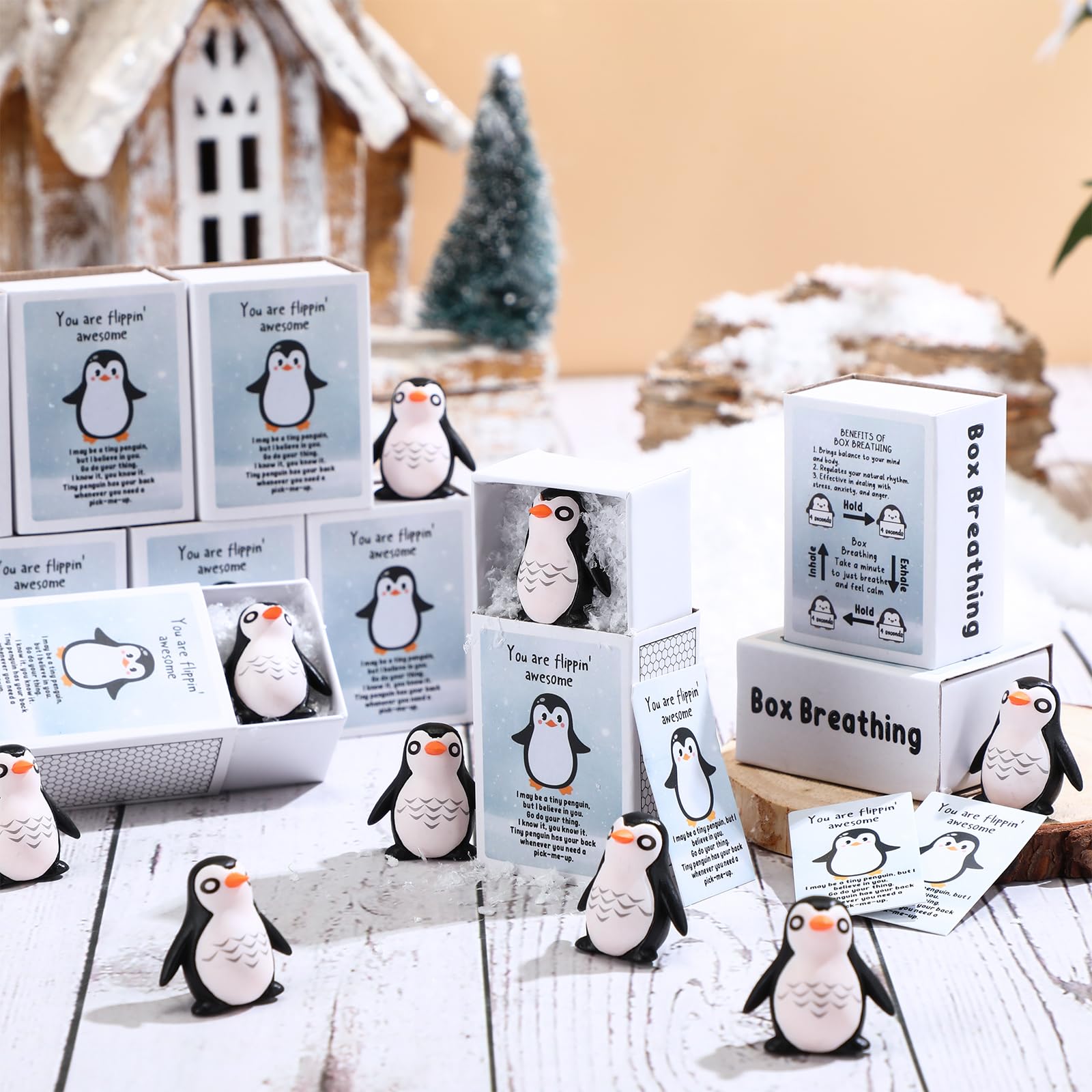 Wonderjune 36 Pcs Christmas Emotional Support Appreciation Gifts Bulk Mini Desk Pet with Inspirational Boxes Thanksgiving Gifts